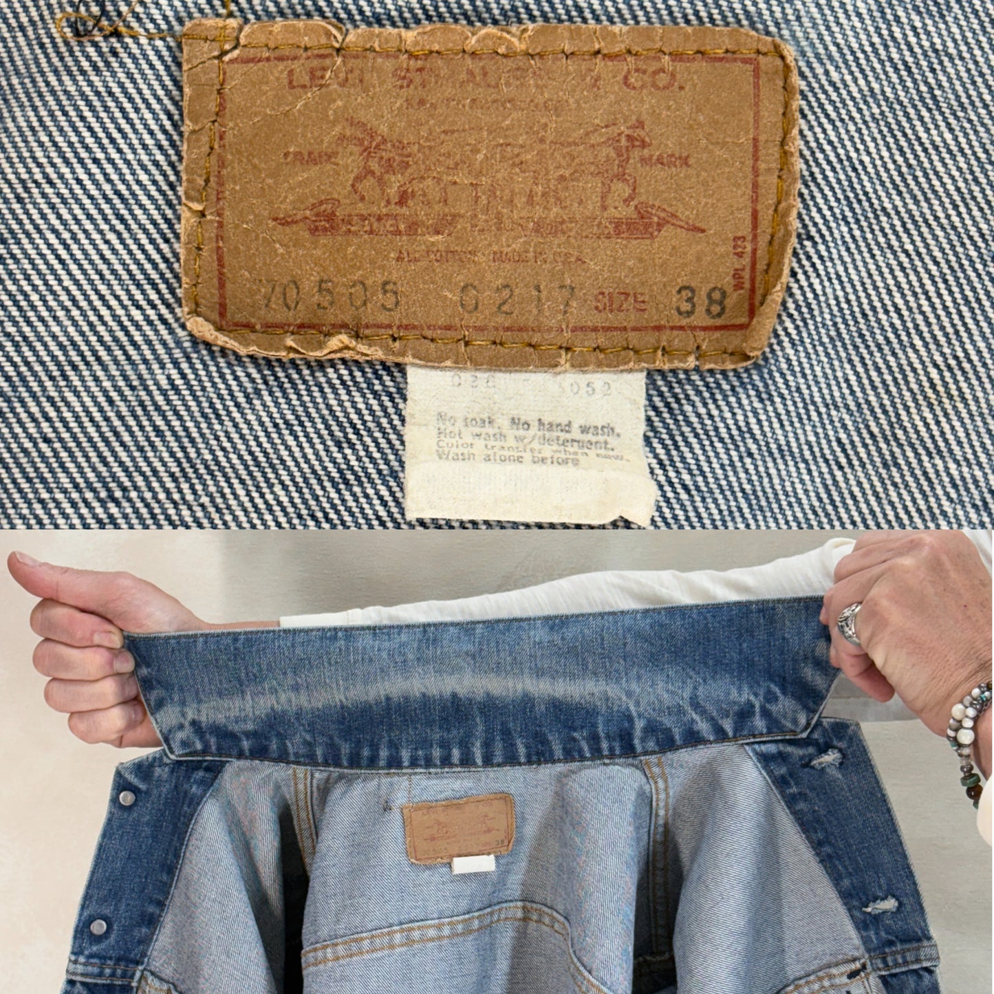 Size 38US / 48EU. Vintage 70/80s 70506 Levis 2 pocket jacket Made in USA - USA Vintage Bcn