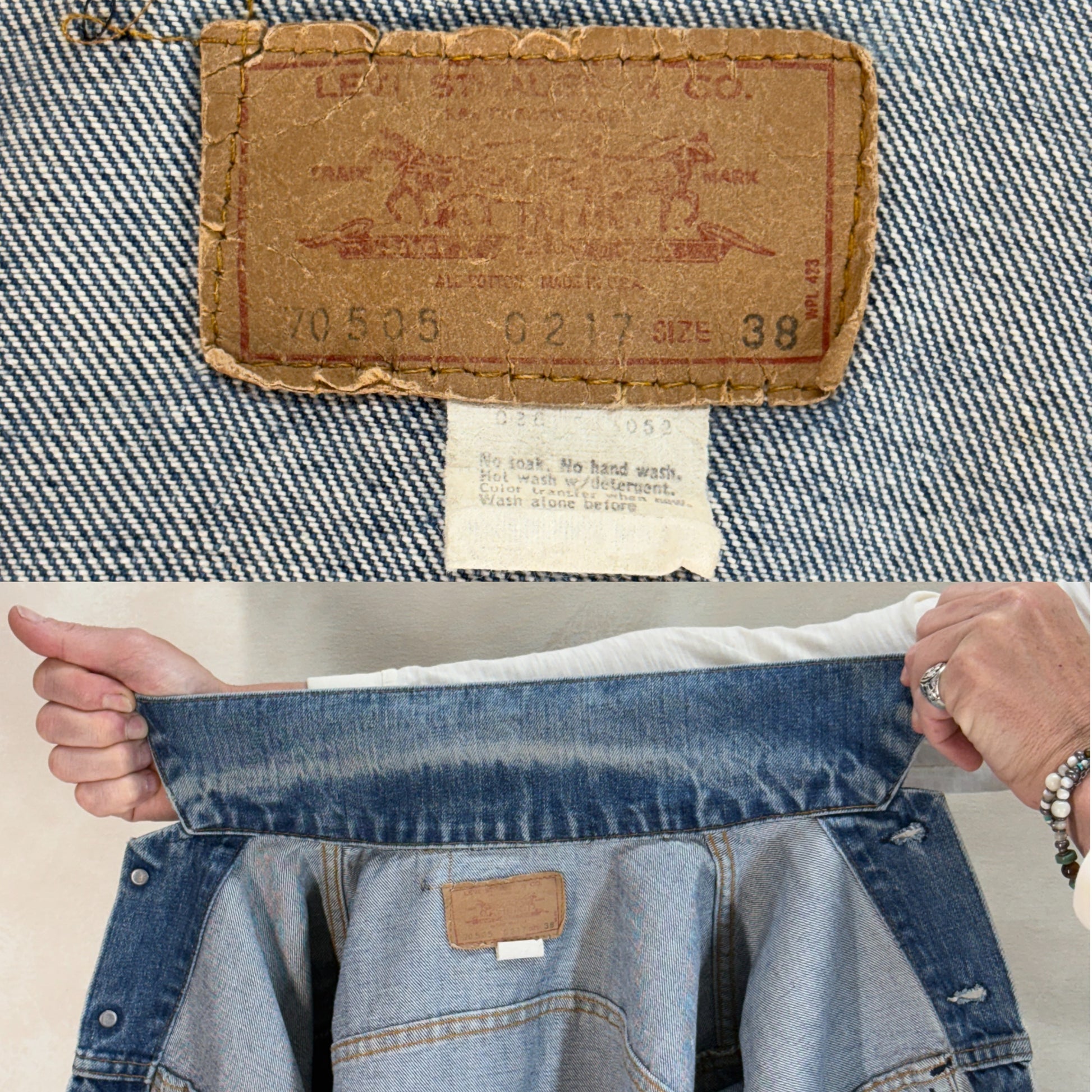 Size 38US / 48EU. Vintage 70/80s 70506 Levis 2 pocket jacket Made in USA - USA Vintage Bcn