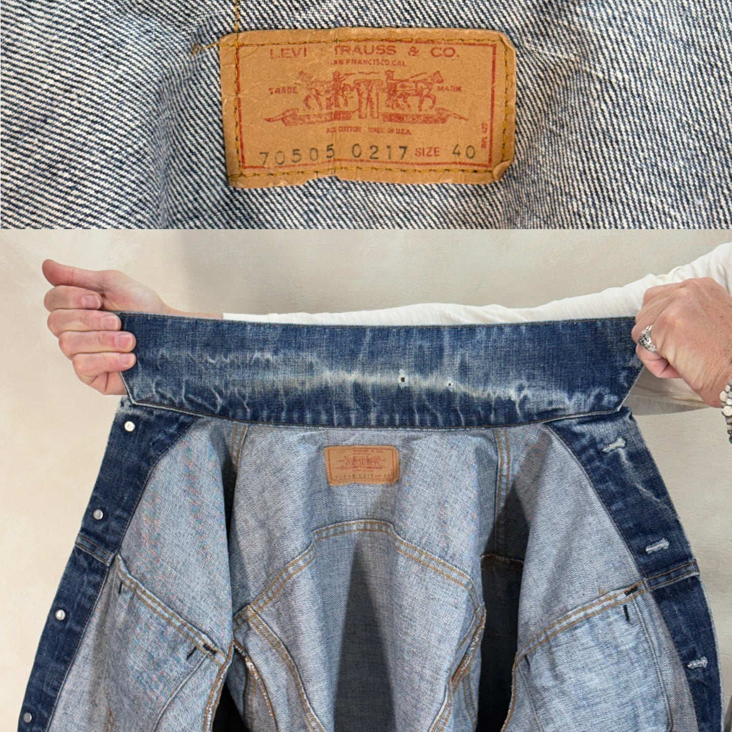 Size 40US / 50EU. Levi’s 70505 – Vintage 70s 2-Pocket Jacket – USA Made-AJ357 Studio