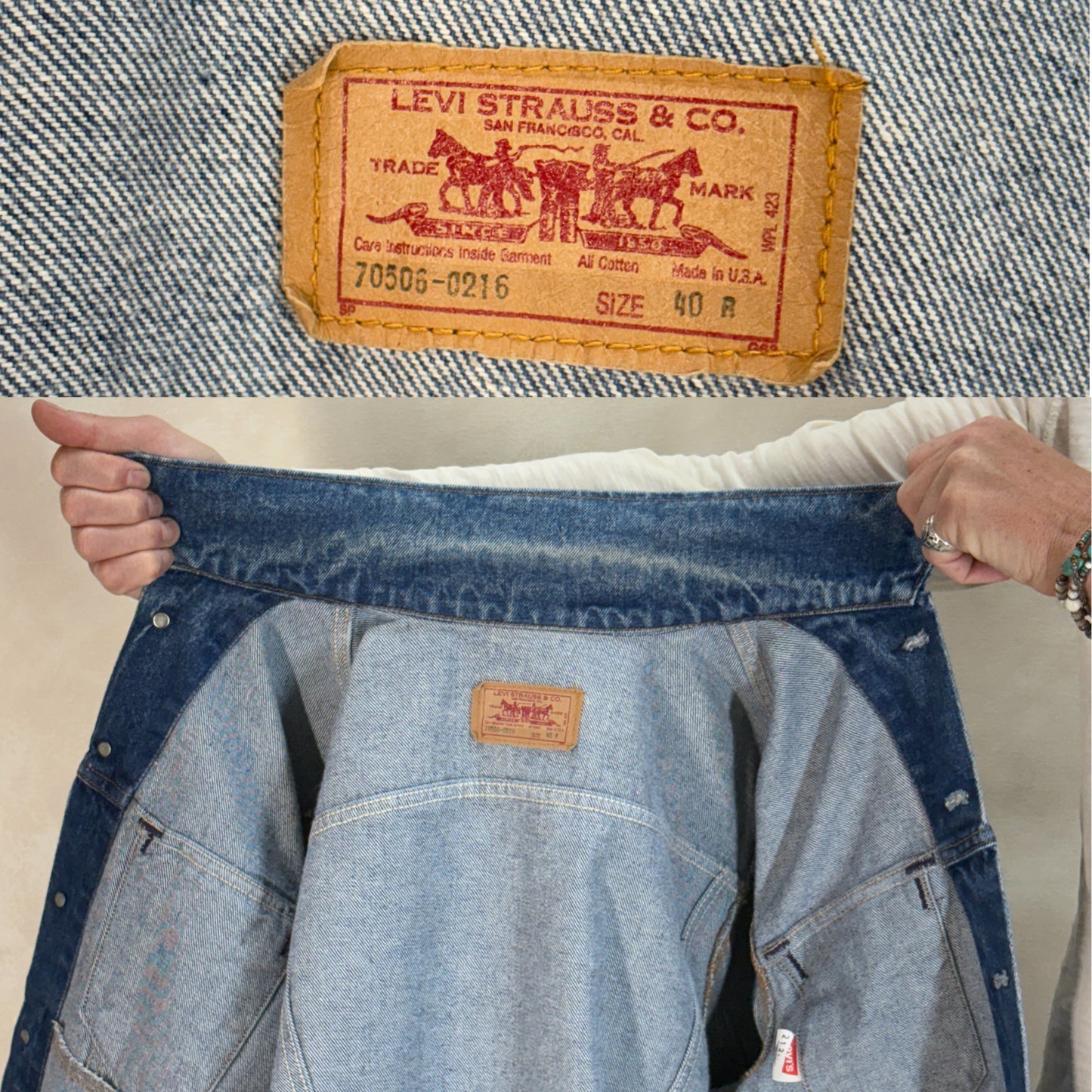 Size 42US / 52EU. Vintage 80s 70506 Levis 4 pockets jacket Made in USA - USA Vintage Bcn