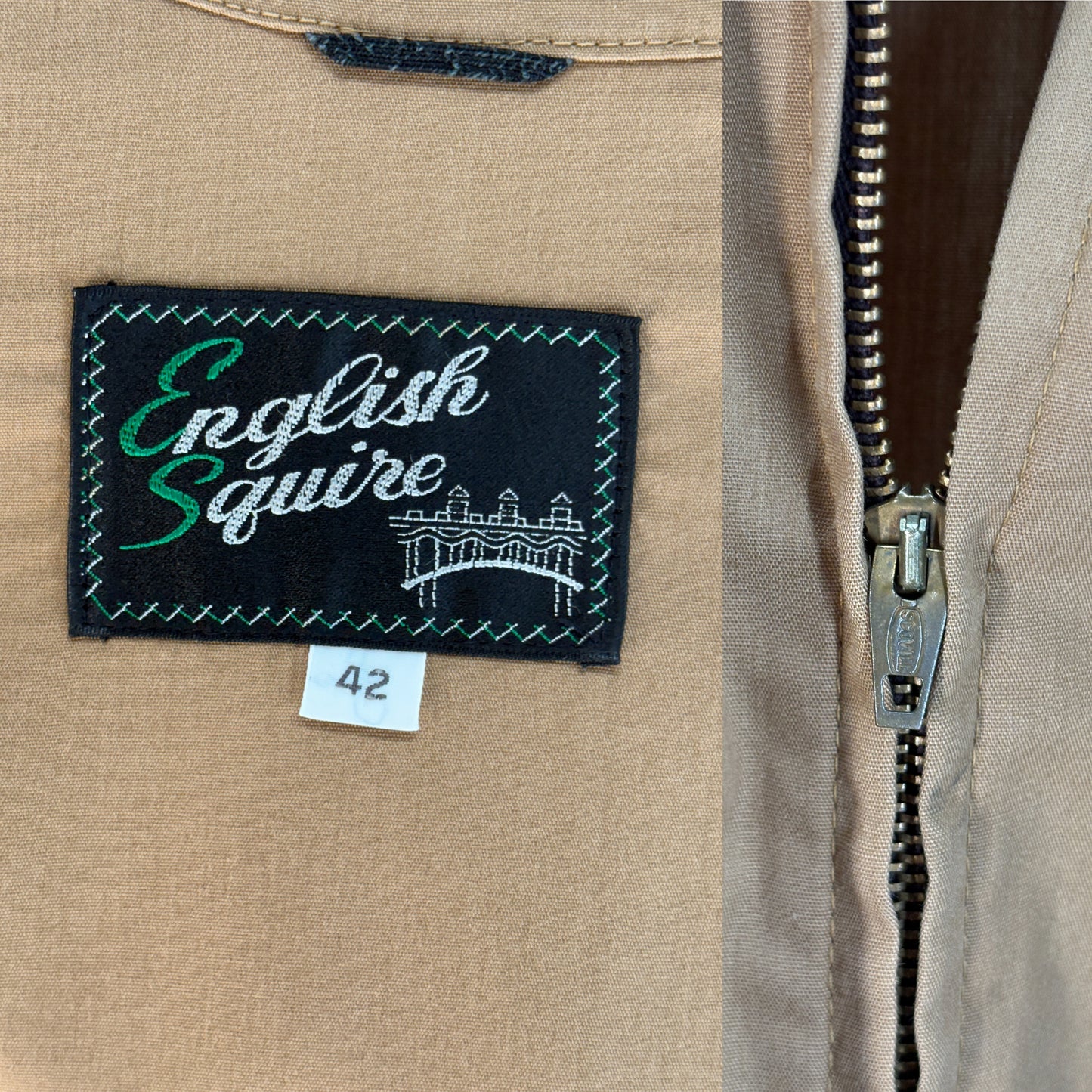 Size 42US / 52EU , 70s Light jacket made by English Squire . - USA Vintage Bcn