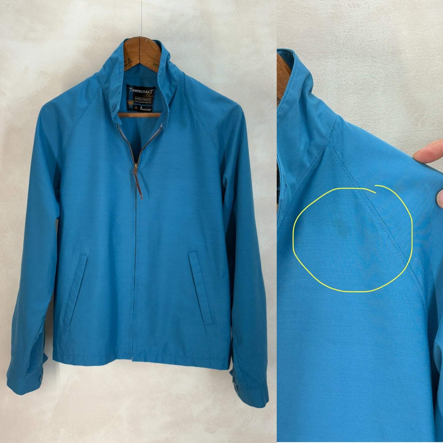 Size Med , 70s Towncraft Vintage Lightweight Cotton-Blend Zip Jacket - USA Vintage Bcn