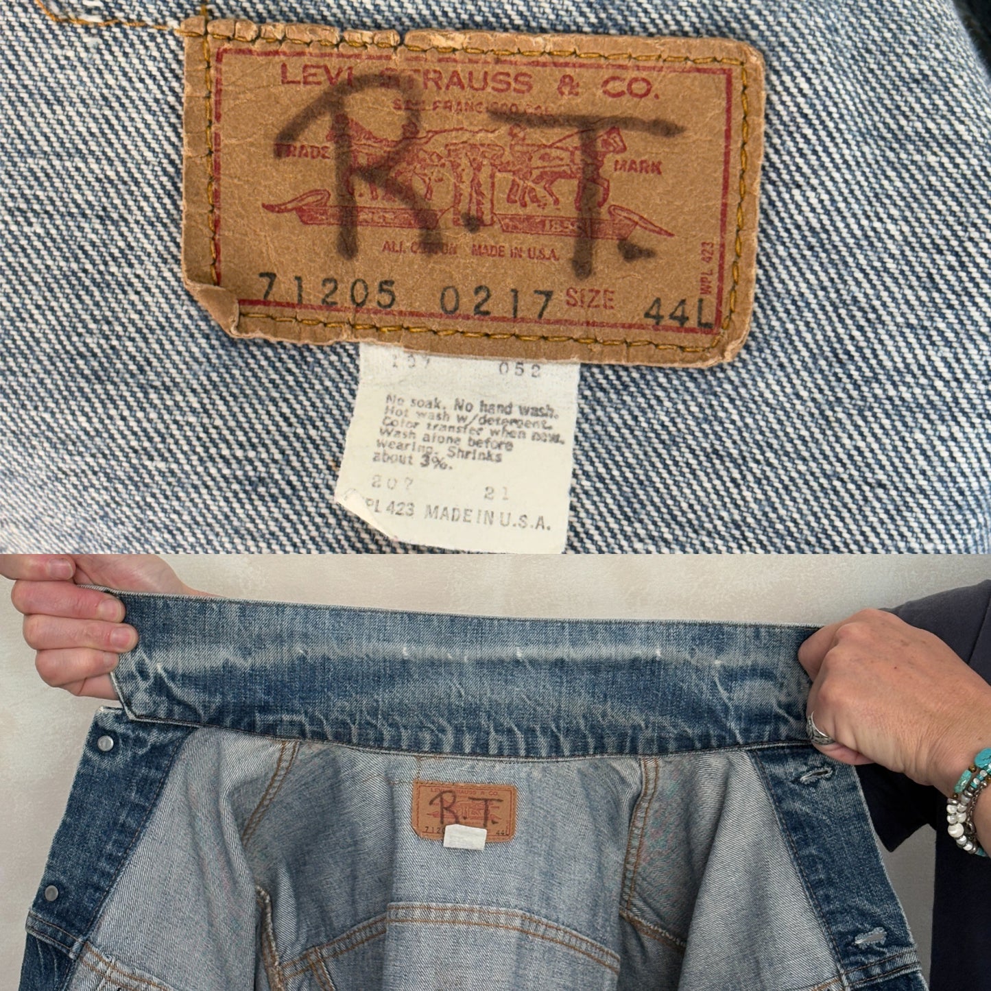 Size 44L US / 54L EU. Levi’s 71205 – Vintage 70s 2-Pocket Jacket – USA Made-AJ357 Studio