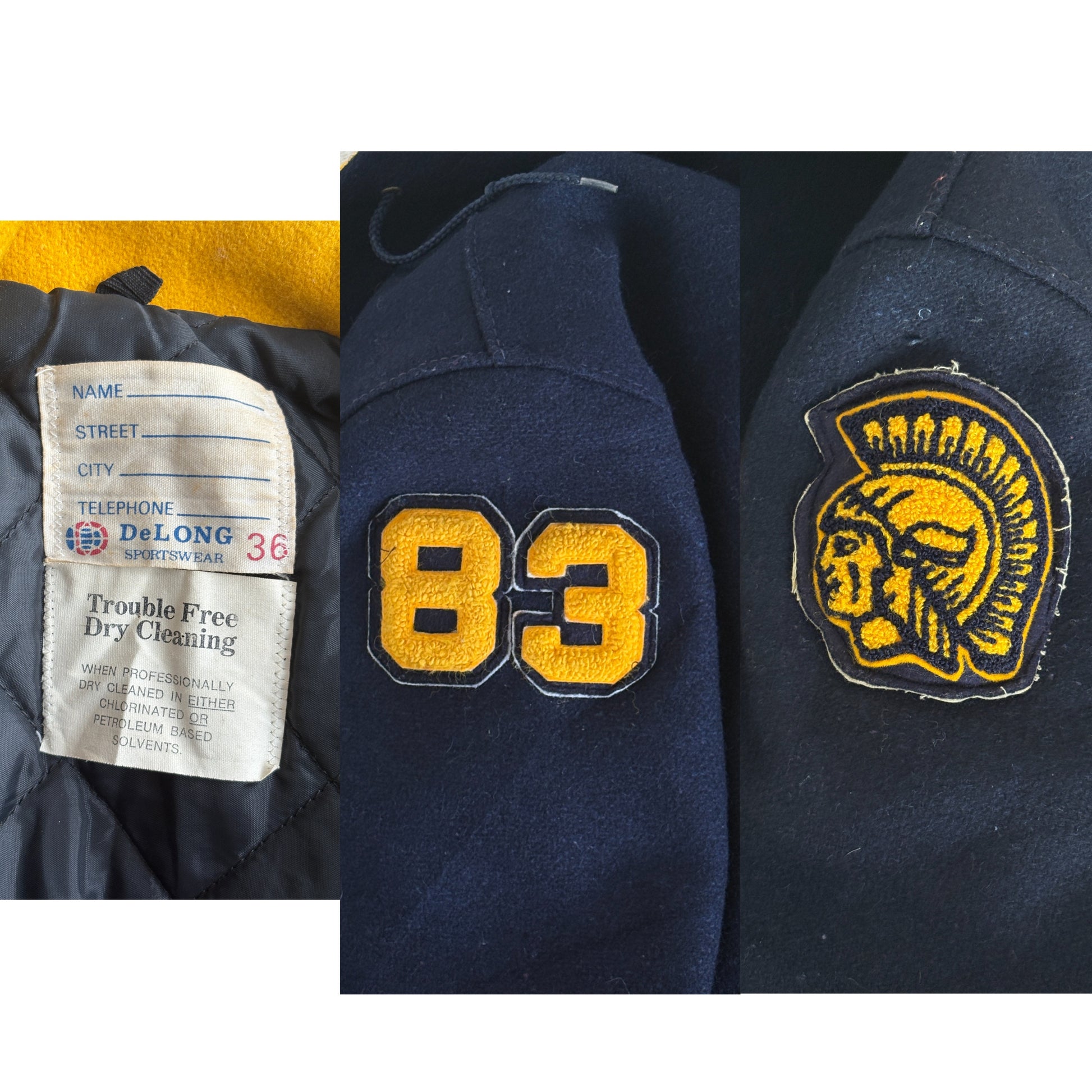 Large. Vintage 60s Varsity wool and leather jacket Made in USA - USA Vintage Bcn
