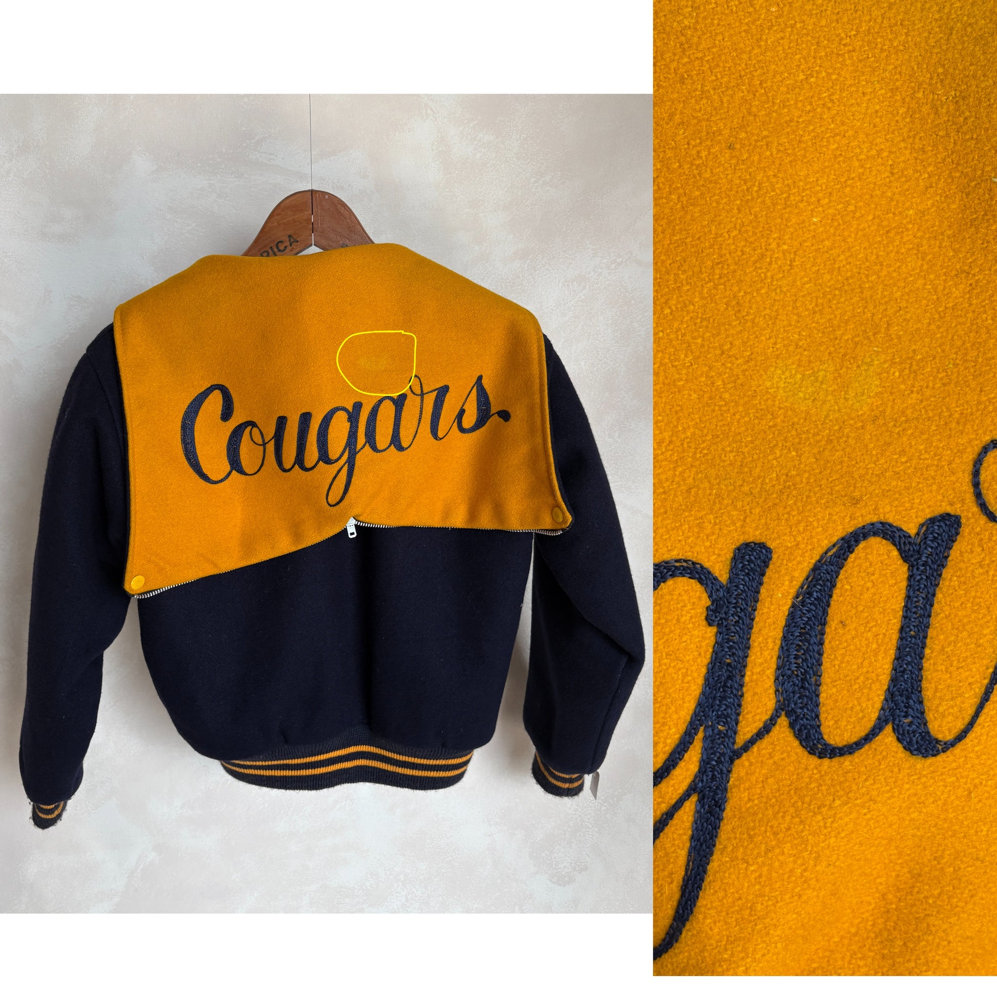 Size XS. Vintage 60s Varsity wool jacket Made in USA - USA Vintage Bcn