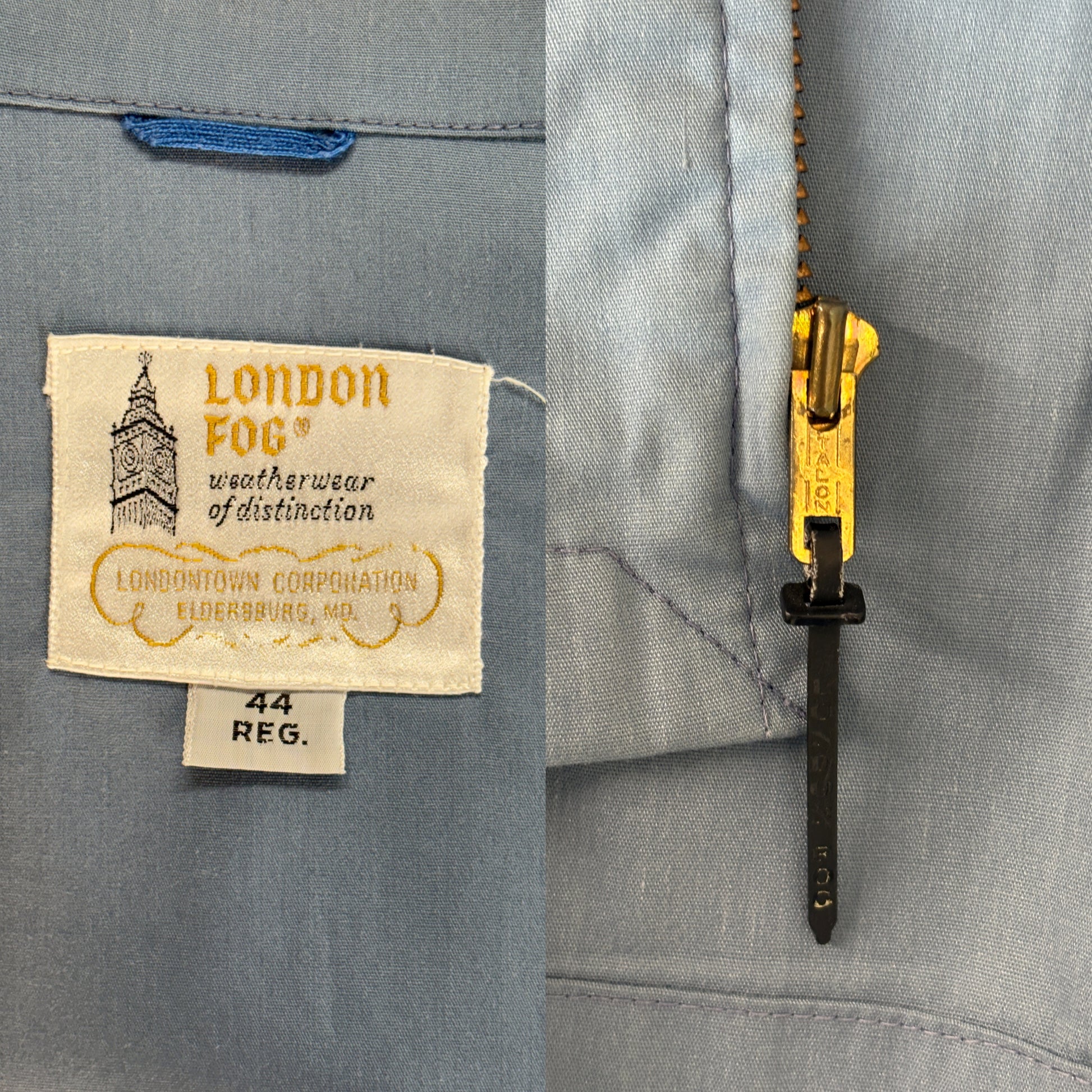 Size 44US / 54EU. 70s London Fog light jacket. Talon zipper - USA Vintage Bcn