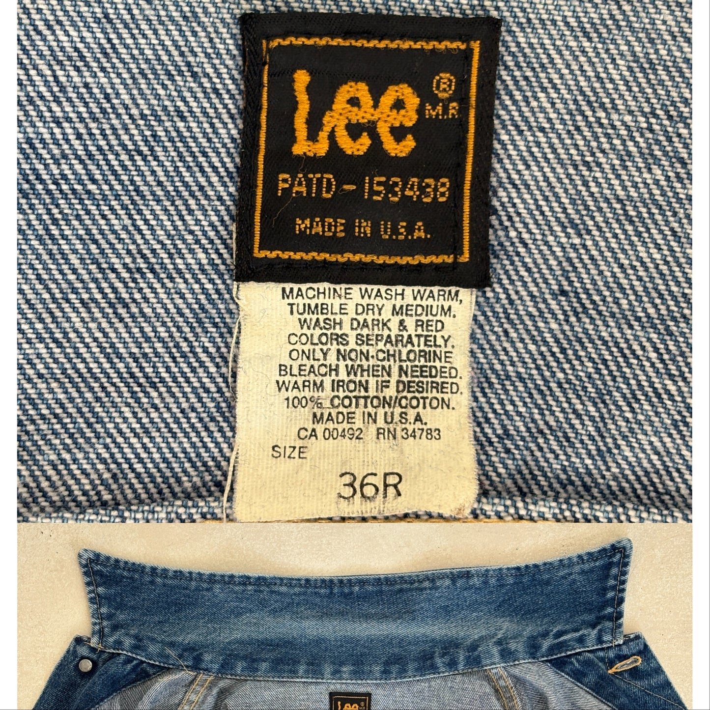 Size 36US / 46EU .Vintage 80s Lee Denim Jacket – 4 Pockets – Made in USA - USA Vintage Bcn