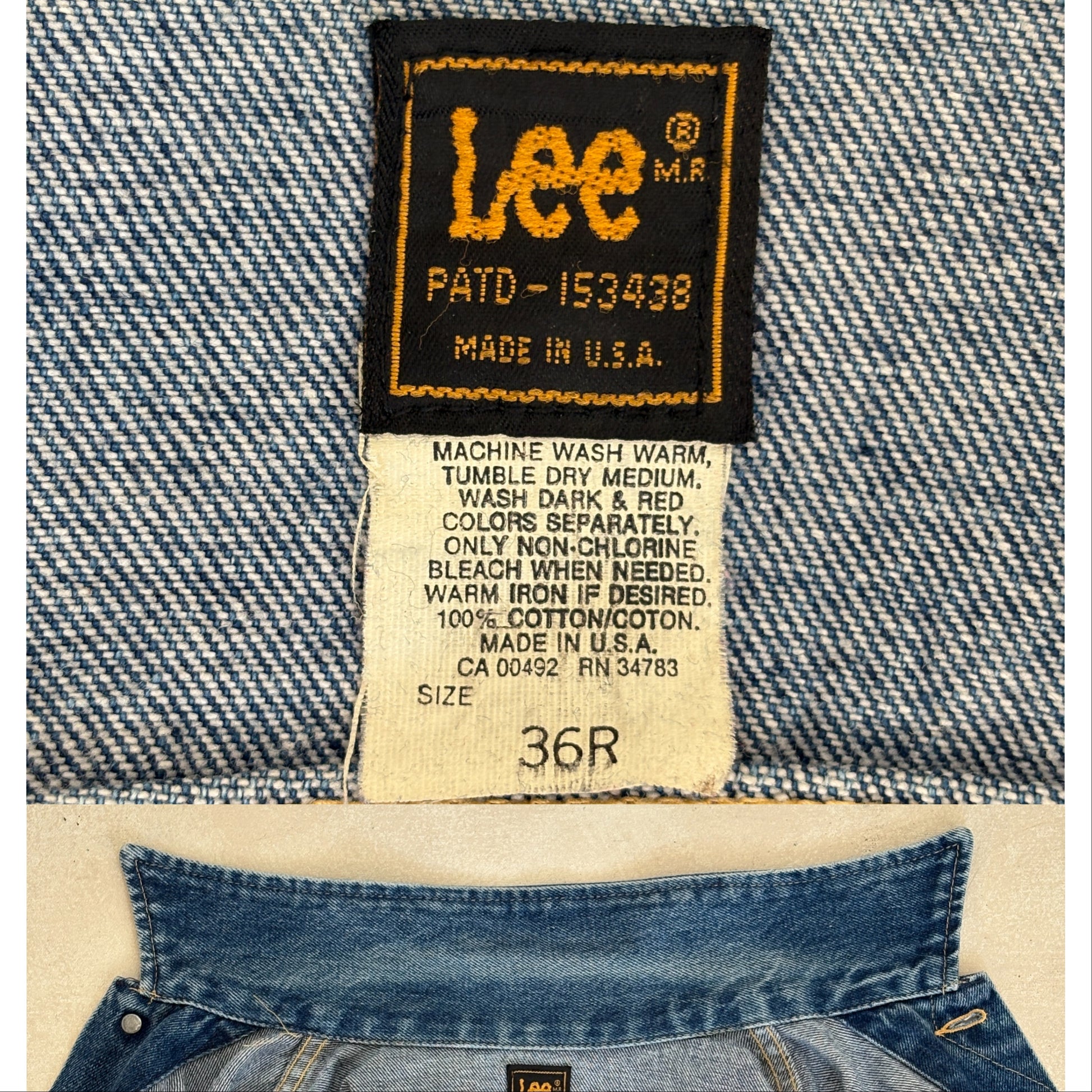 Size 36US / 46EU .Vintage 80s Lee Denim Jacket – 4 Pockets – Made in USA - USA Vintage Bcn