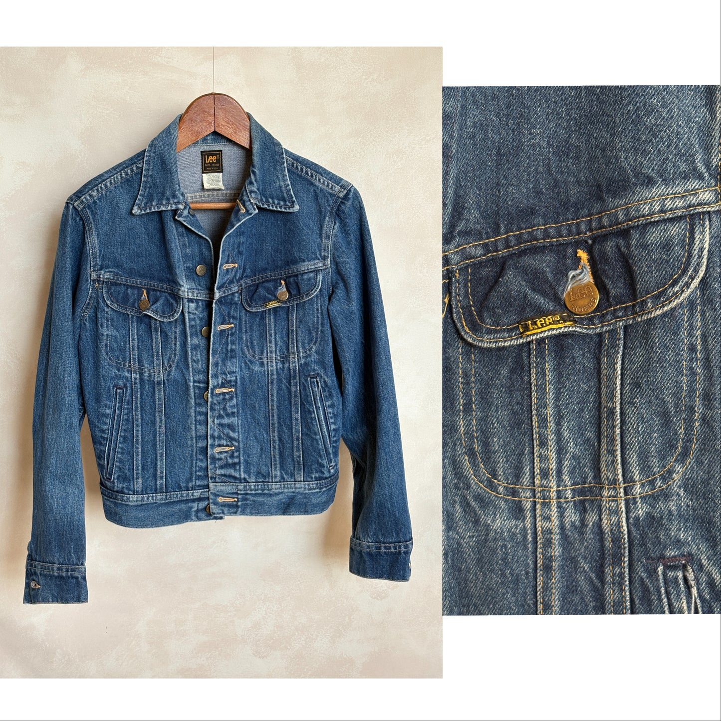 Size 36US / 46EU .Vintage 80s Lee Denim Jacket – 4 Pockets – Made in USA - USA Vintage Bcn