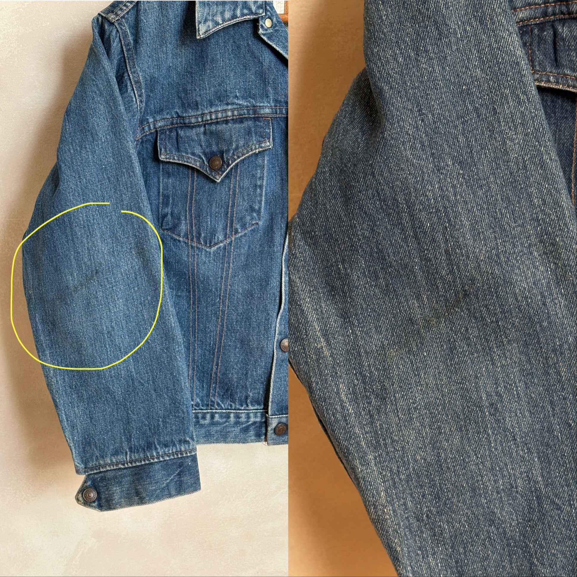 Size 34/36 .Vintage 70s Levi’s Denim Jacket – 2 Pockets – Made in USA - USA Vintage Bcn