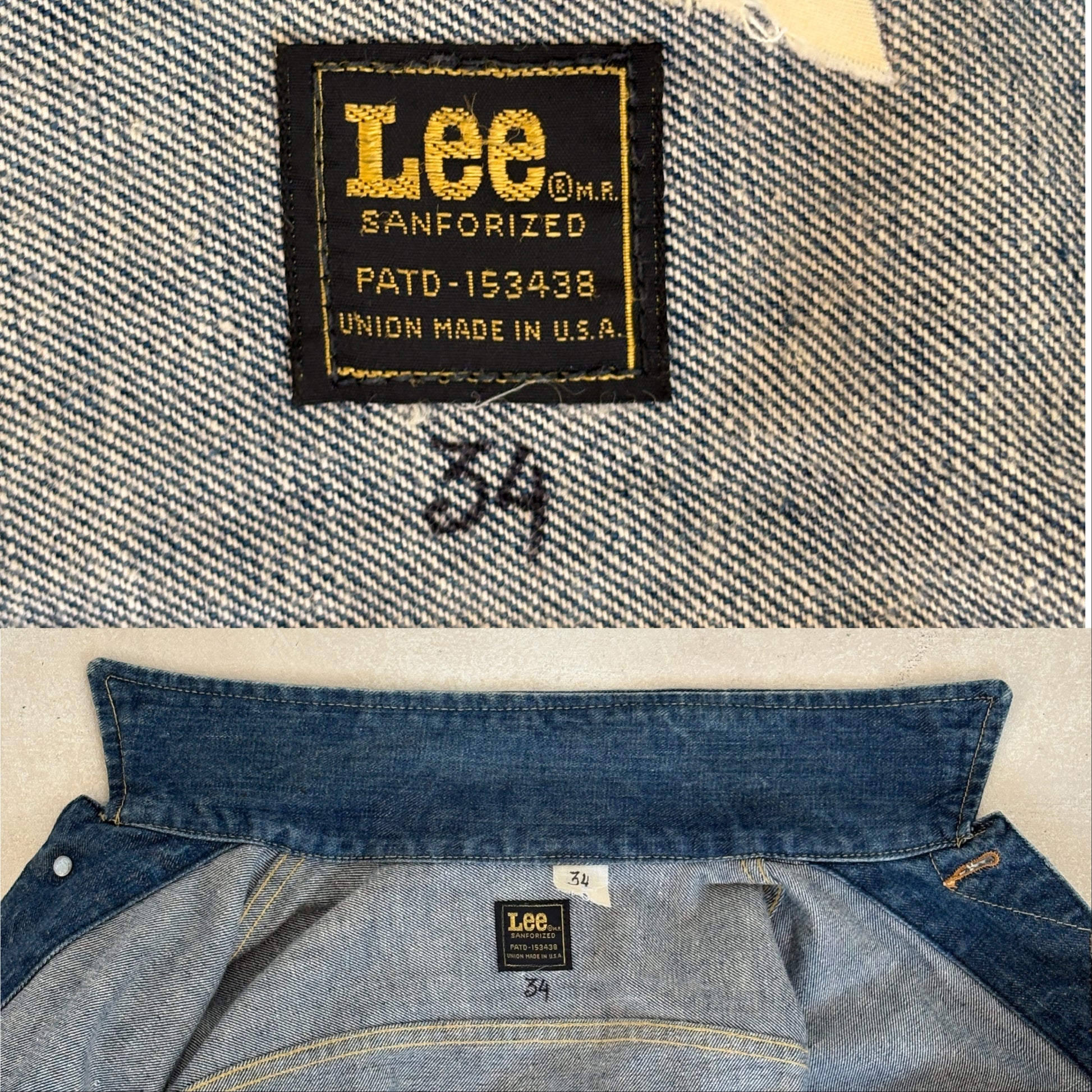 Size 34/3636. Vintage 70s Lee Union Made Denim Shirt – 2 Pockets – Made in USA - USA Vintage Bcn