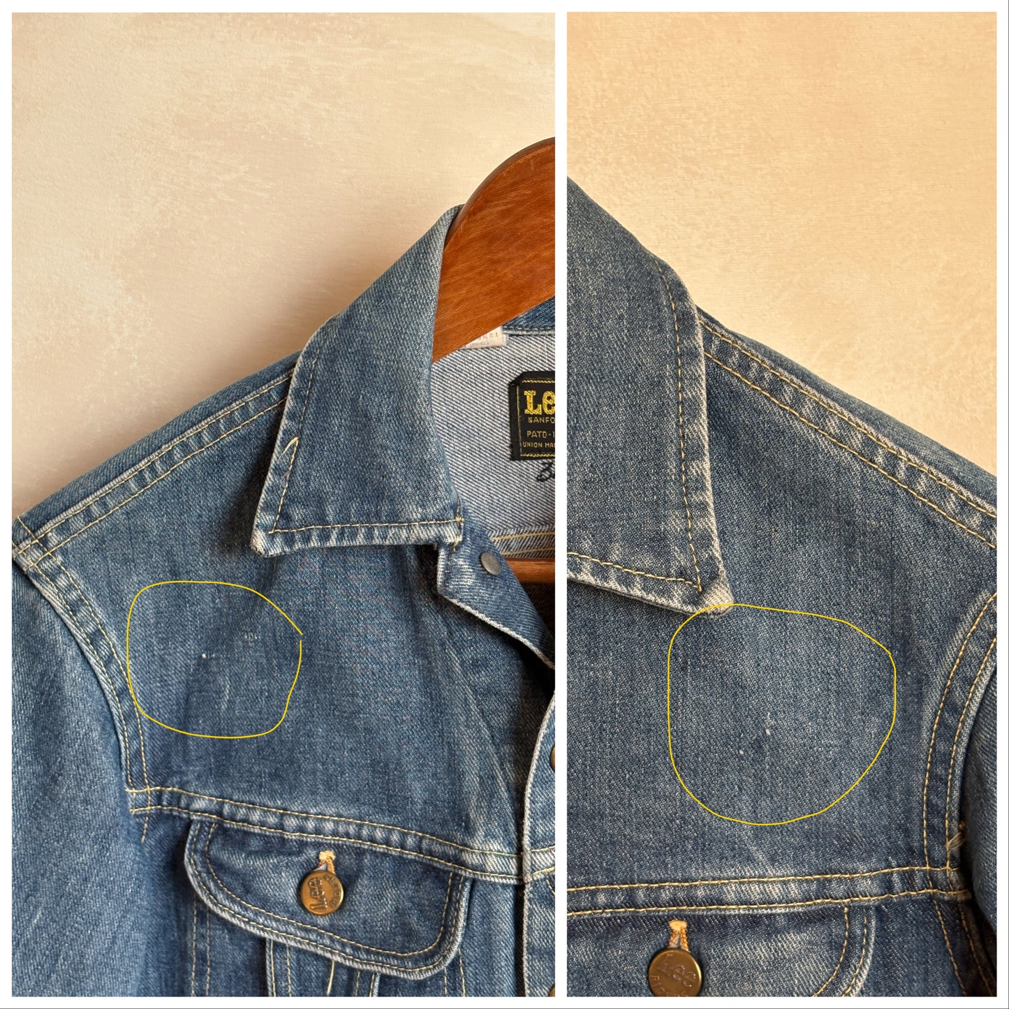 Size 34US / 44EU .Vintage 70s Lee Denim Jacket – Union Made – 2 Pockets – Made in USA - USA Vintage Bcn