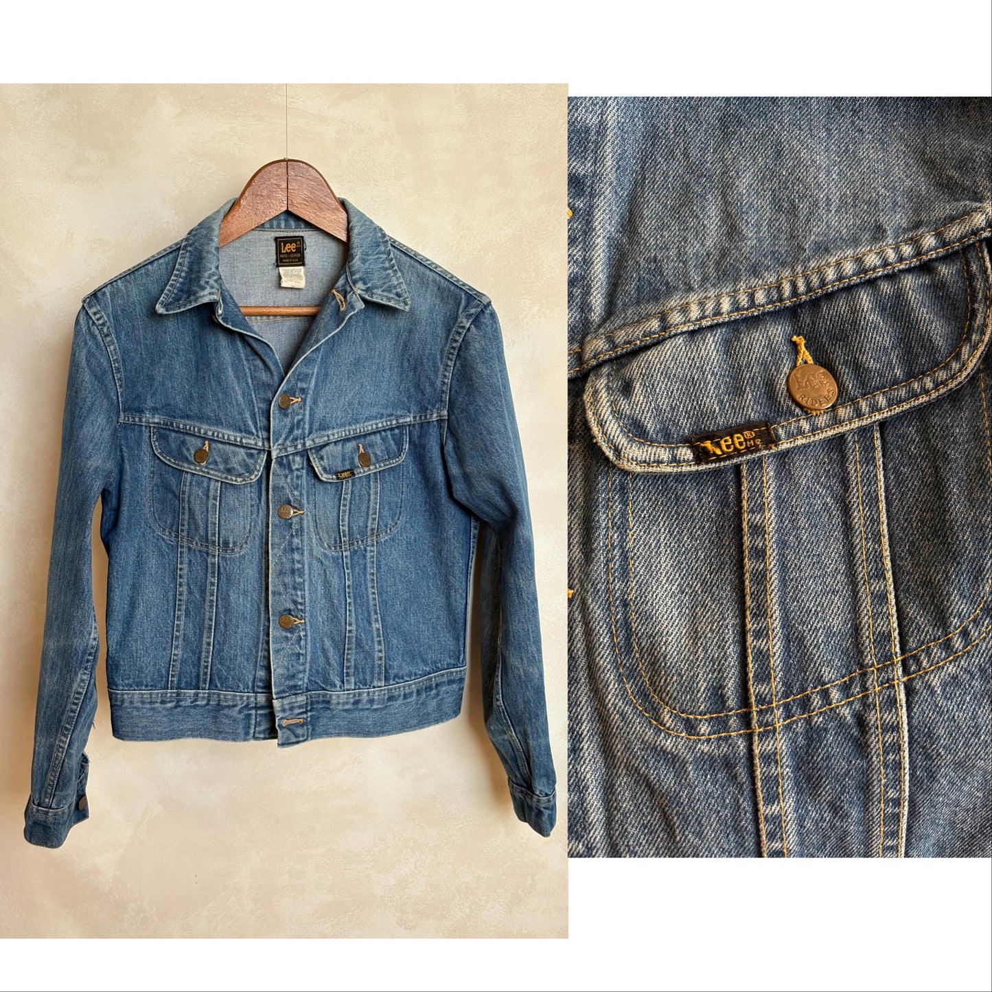 Size youth 20. Vintage 80s Lee Denim Jacket – 2 Pockets – Made in USA USA - USA Vintage Bcn