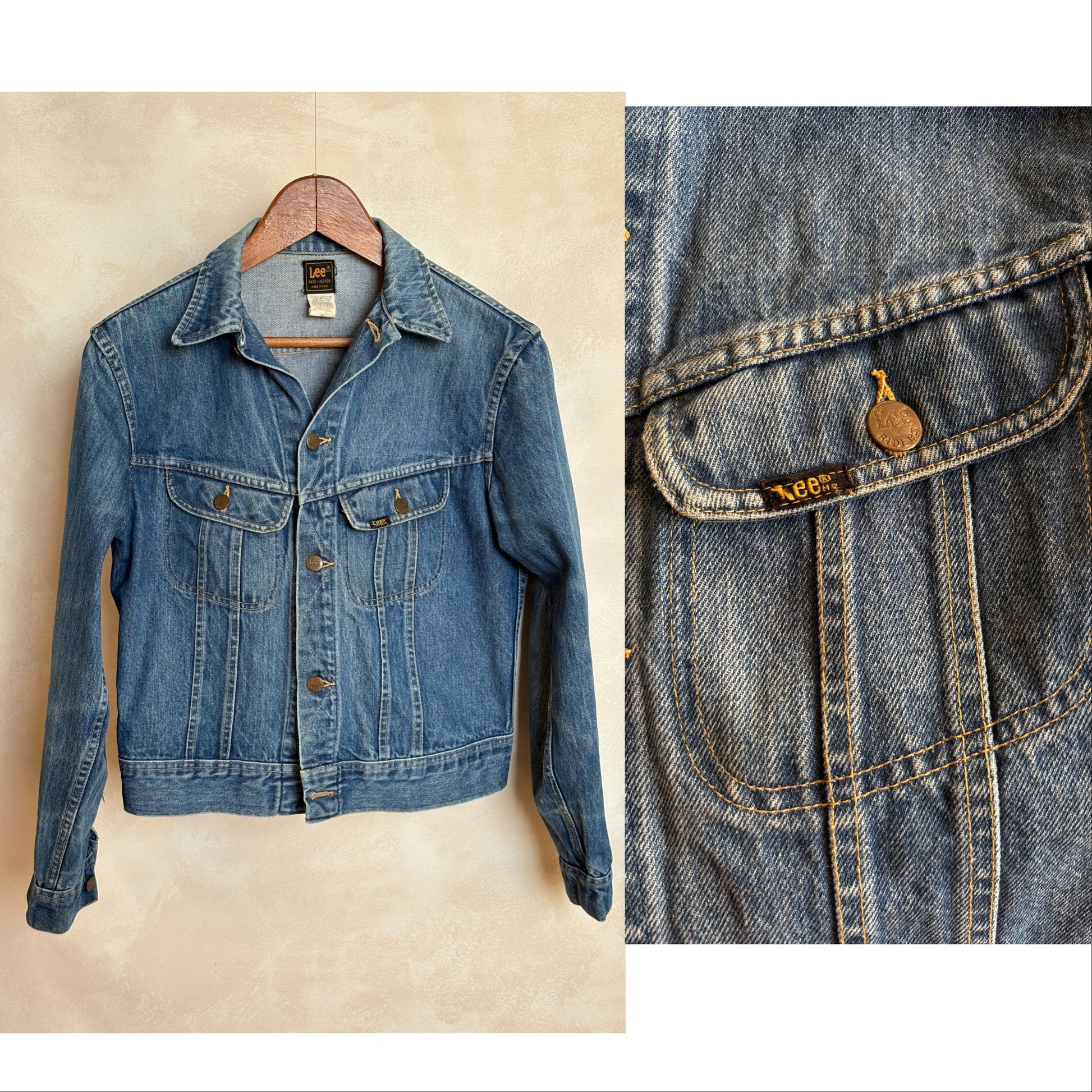 Size youth 20. Vintage 80s Lee Denim Jacket – 2 Pockets – Made in USA USA - USA Vintage Bcn