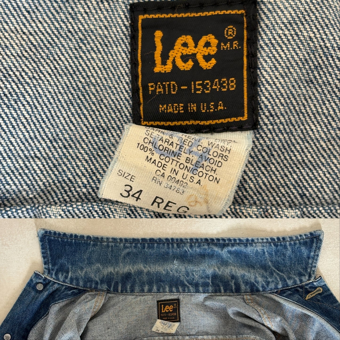 Size 34US / 44EU .Vintage 80s Lee Denim Jacket – 24Pockets – Made in USA-AJ357 Studio