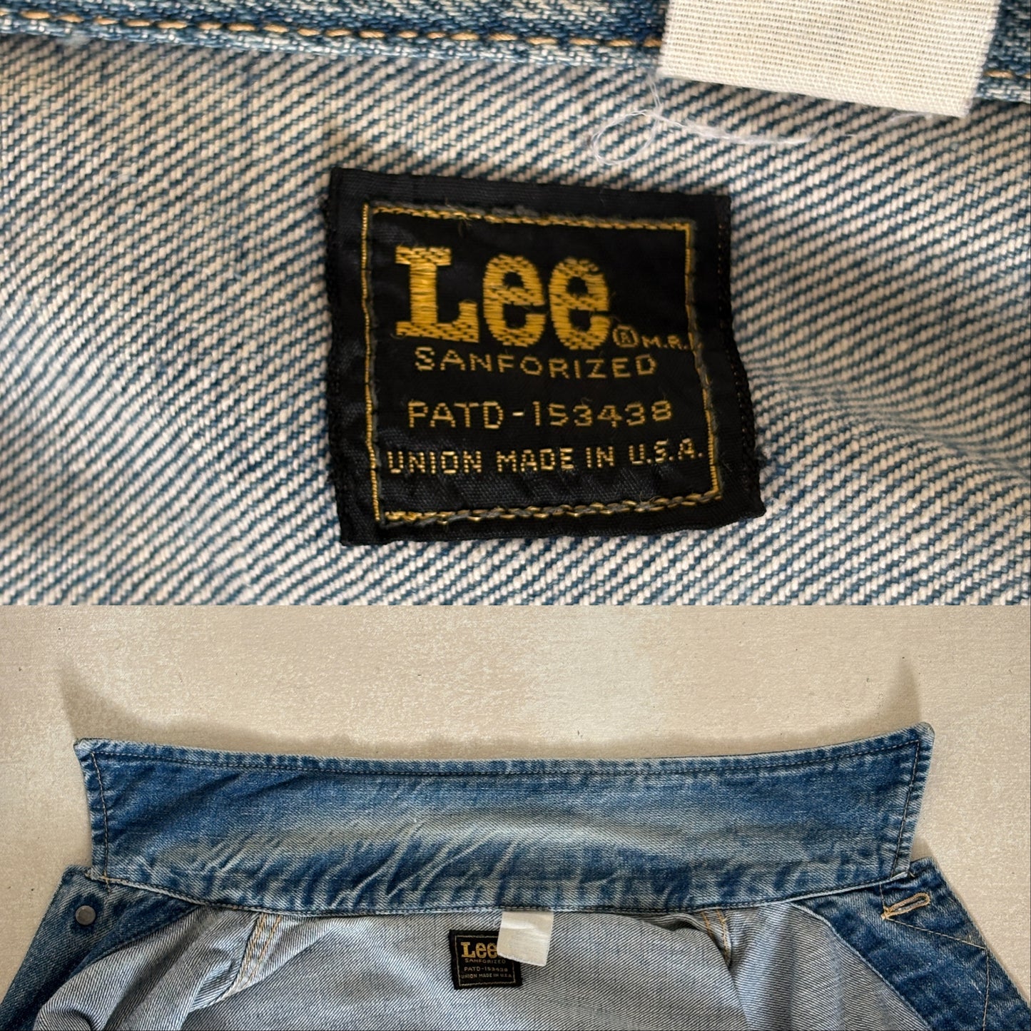 Size: 36US / 46EU Vintage 70s Lee Union Made Denim Shirt – 2 Pockets – Made in USA - USA Vintage Bcn