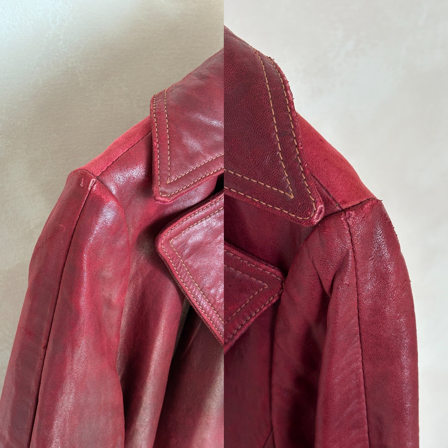 Fantastic two tone leather and suede jacket styled in California