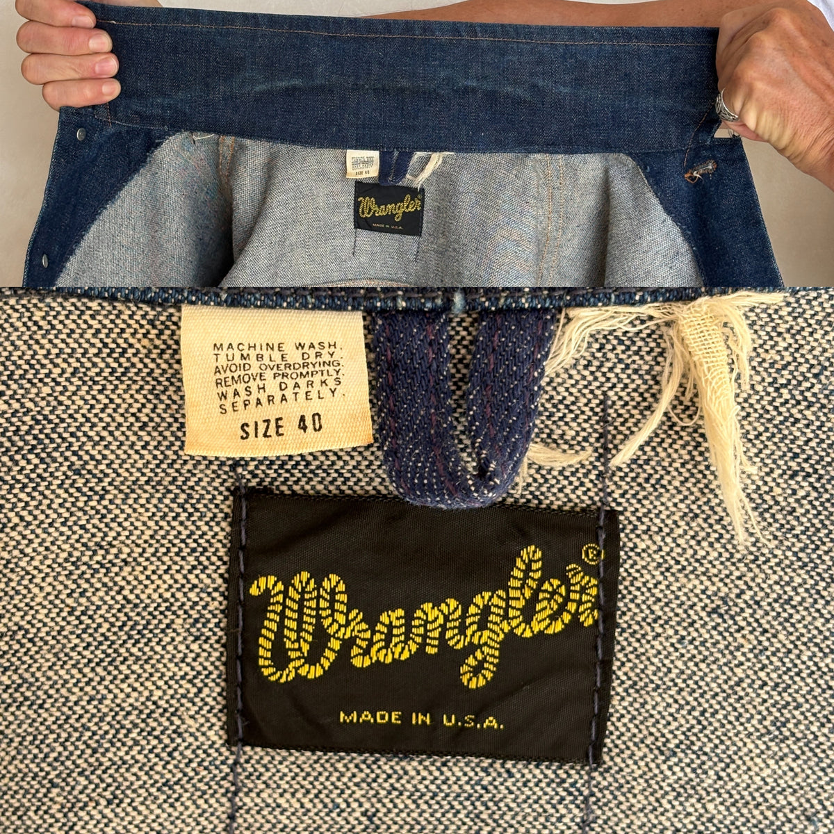 Vintage 70s Wrangler Denim Jacket 2-Pocket Made in USA Size 40US/50EU