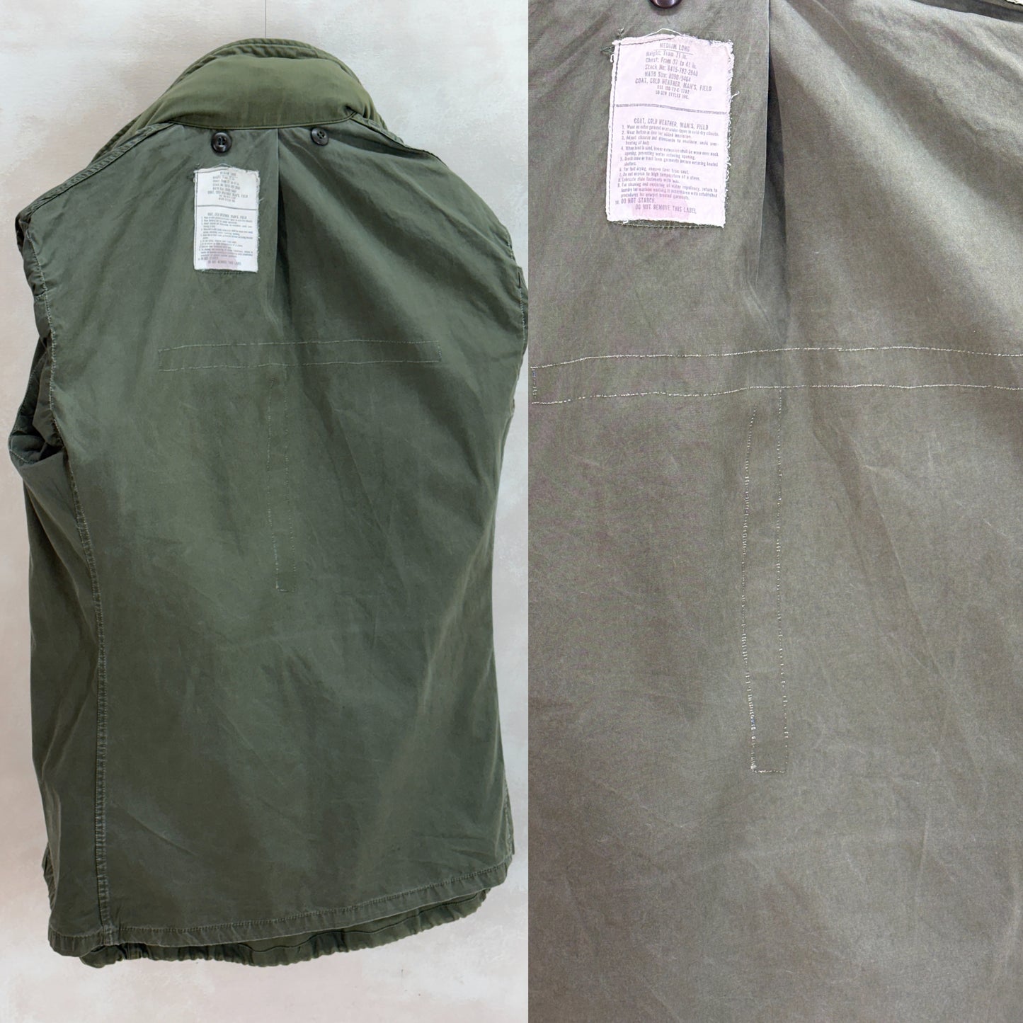 vintage m65 jacket, 1972 air force jacket, us military field jacket, authentic m65 medium long, vintage army coat, air force
