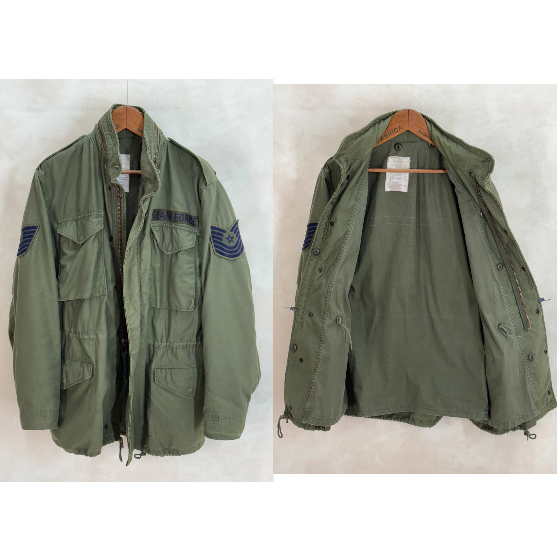 vintage m65 jacket, 1972 air force jacket, us military field jacket, authentic m65 medium long, vintage army coat, air force