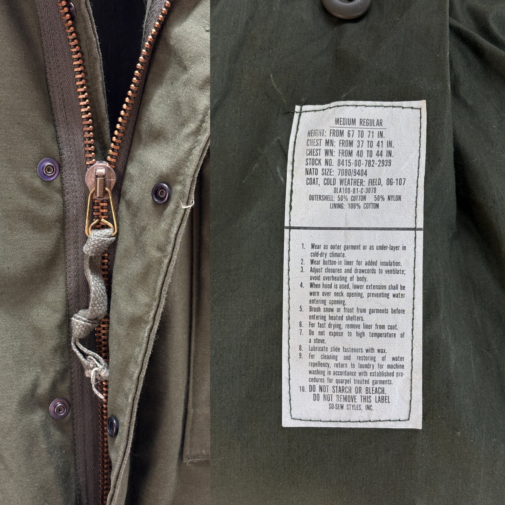 Medium Reg. Authentic 1981 US M-65 field jacket Military - USA Vintage Bcn