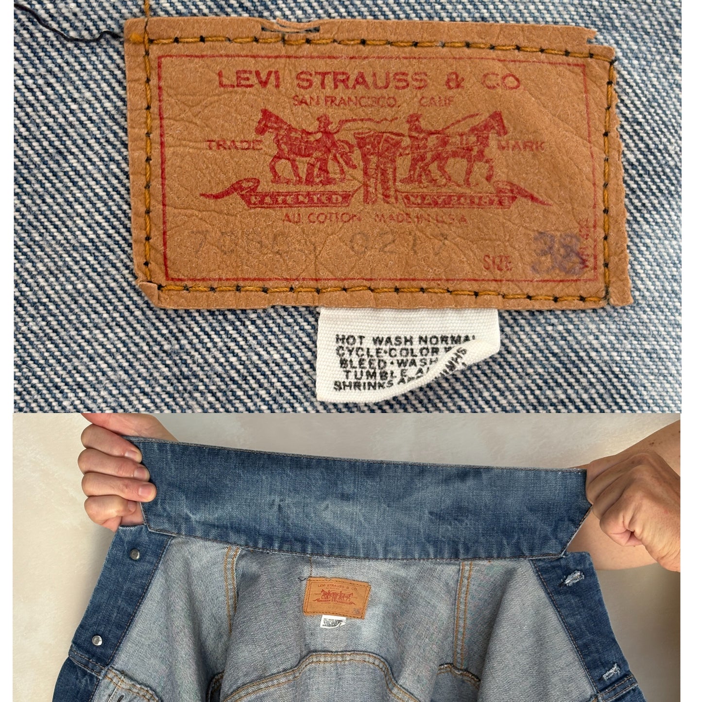 Size 38US / 48EU. Vintage Early 70s 2 pocket Levi’s Denim Jacket 70505 – Single Stitch, Made in USA-AJ357 Studio