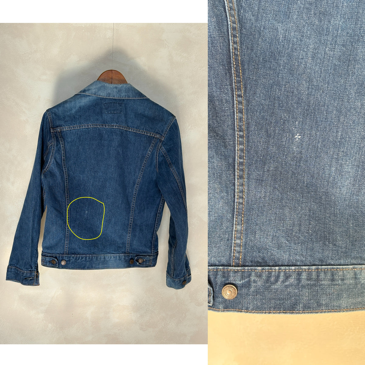 Size 38US / 48EU. Vintage Early 70s 2 pocket Levi’s Denim Jacket 70505 – Single Stitch, Made in USA-AJ357 Studio