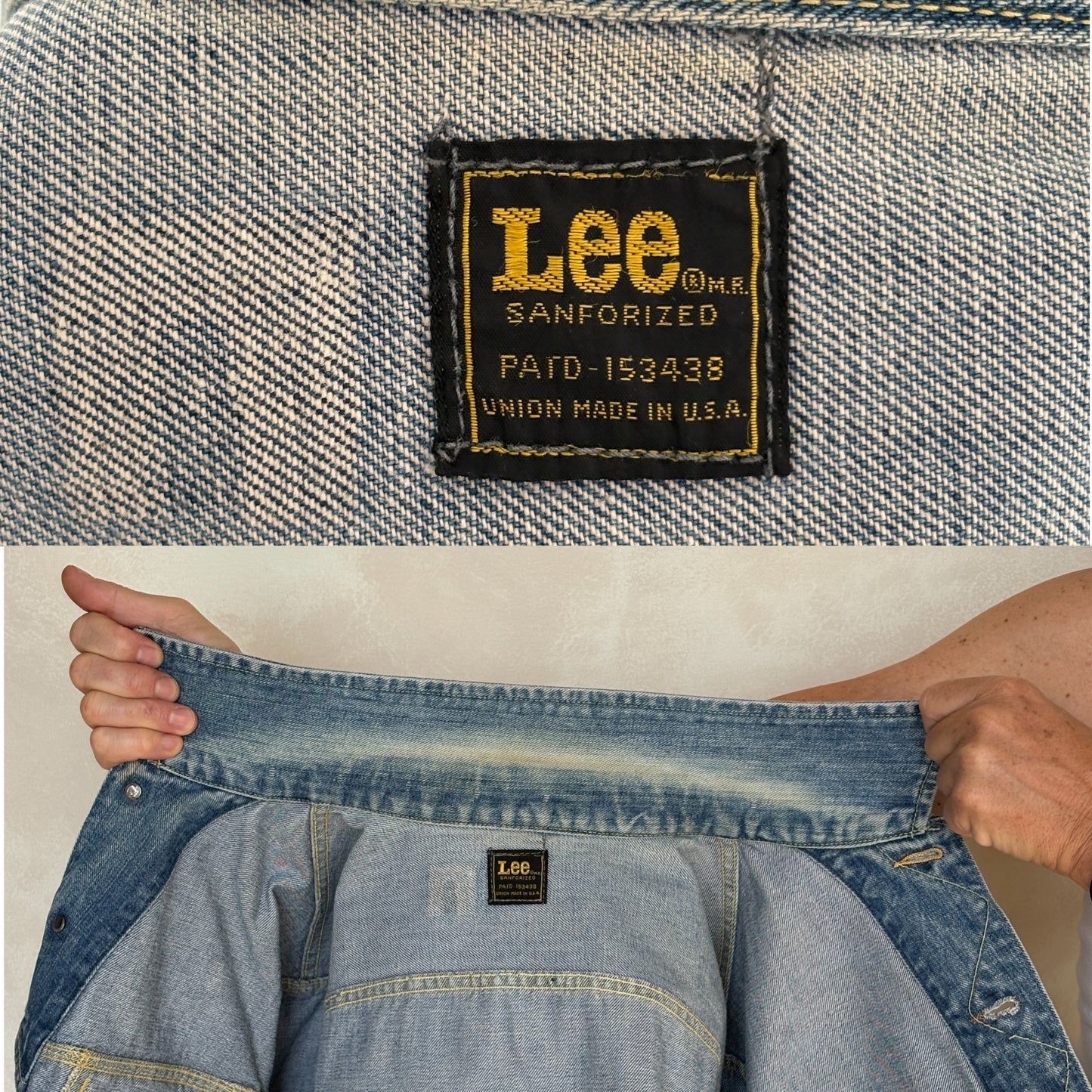 Size 46US / 56EU Vintage 70s Lee Union Made Denim Jacket – 2 Pockets – Made in USA-AJ357 Studio