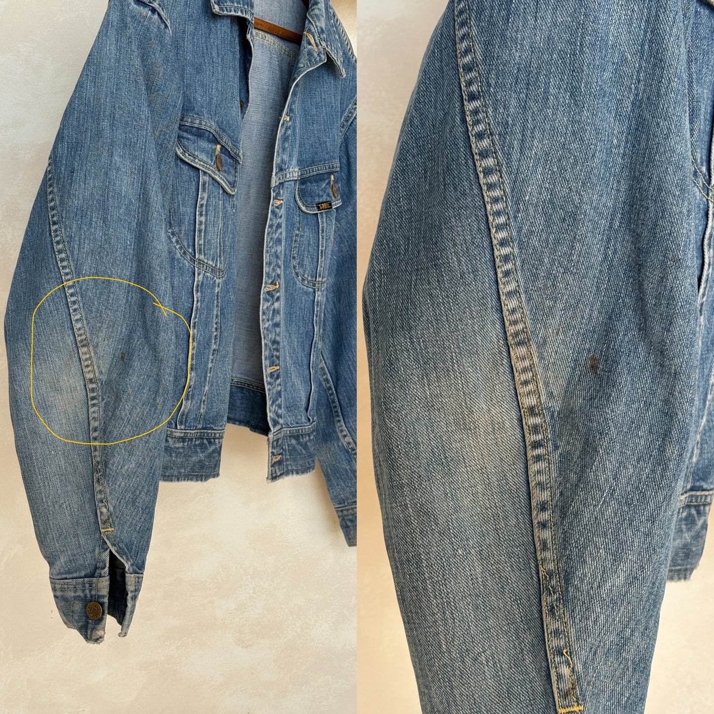 Size 46US / 56EU Vintage 70s Lee Union Made Denim Shirt – 2 Pockets – Made in USA - USA Vintage Bcn
