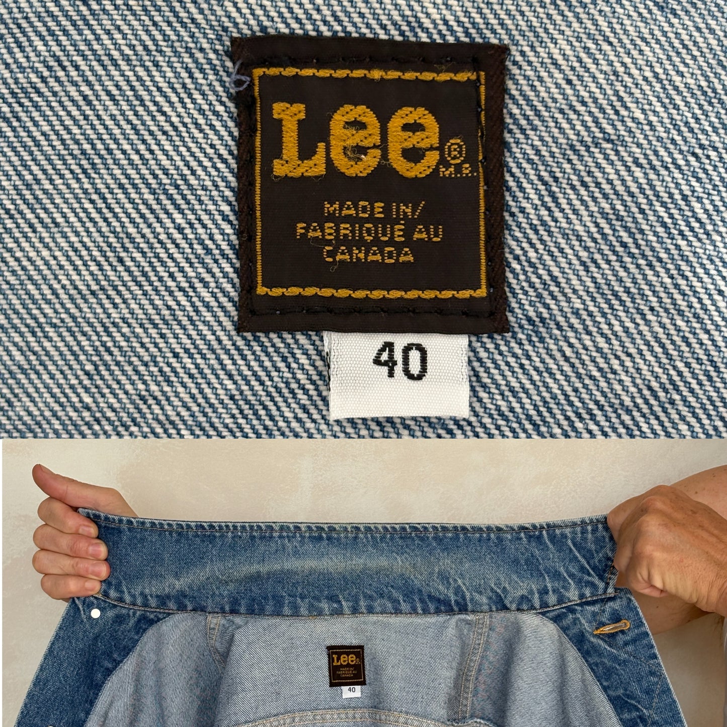 Size 40US / 50EU Vintage 80s Lee Denim Jacket – 2 Pockets – Made in Canada-AJ357 Studio