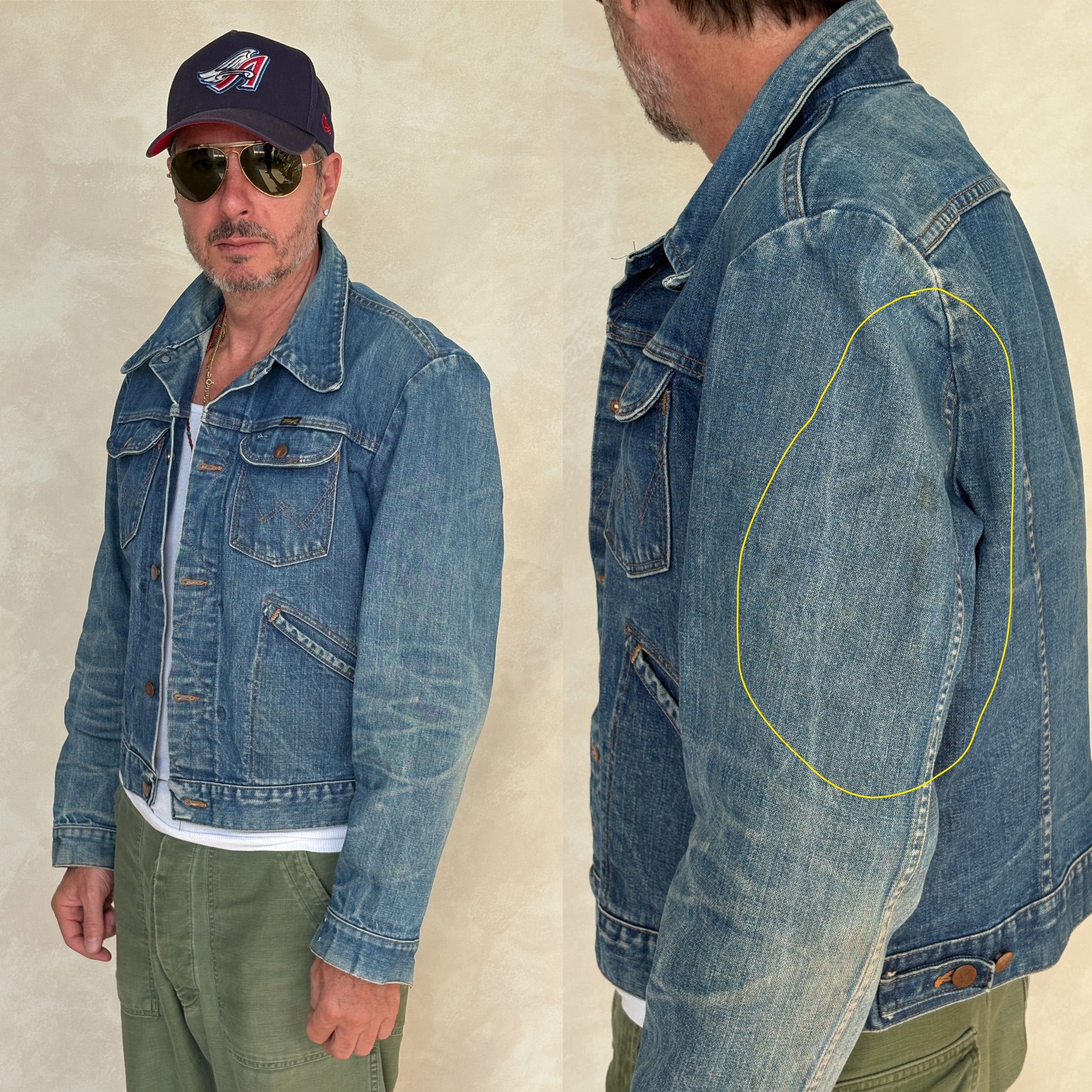 Size 42US / 52EU Authentic 80s Wrangler denim jacket -4 pockets- Made in the USA - USA Vintage Bcn