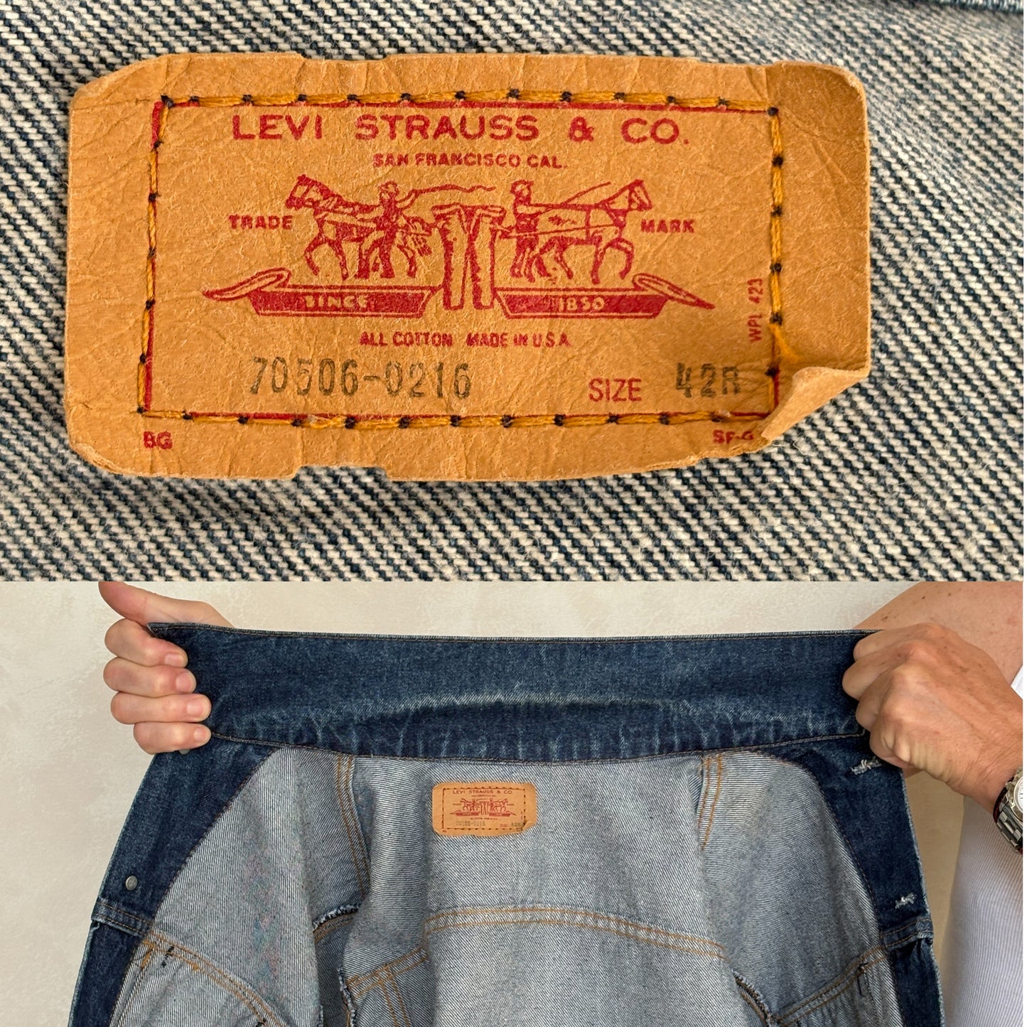 Size 42US / 52EU. Levis 70505 – Vintage 80s Levi’s Denim Jacket – 4 Pockets – Made in USA-AJ357 Studio