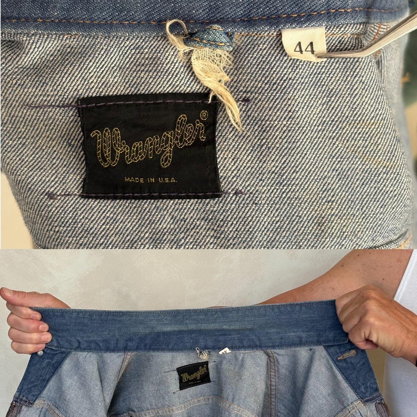 Size 44US / 54EU. Authentic Wrangler jacket – Made in the USA - USA Vintage Bcn