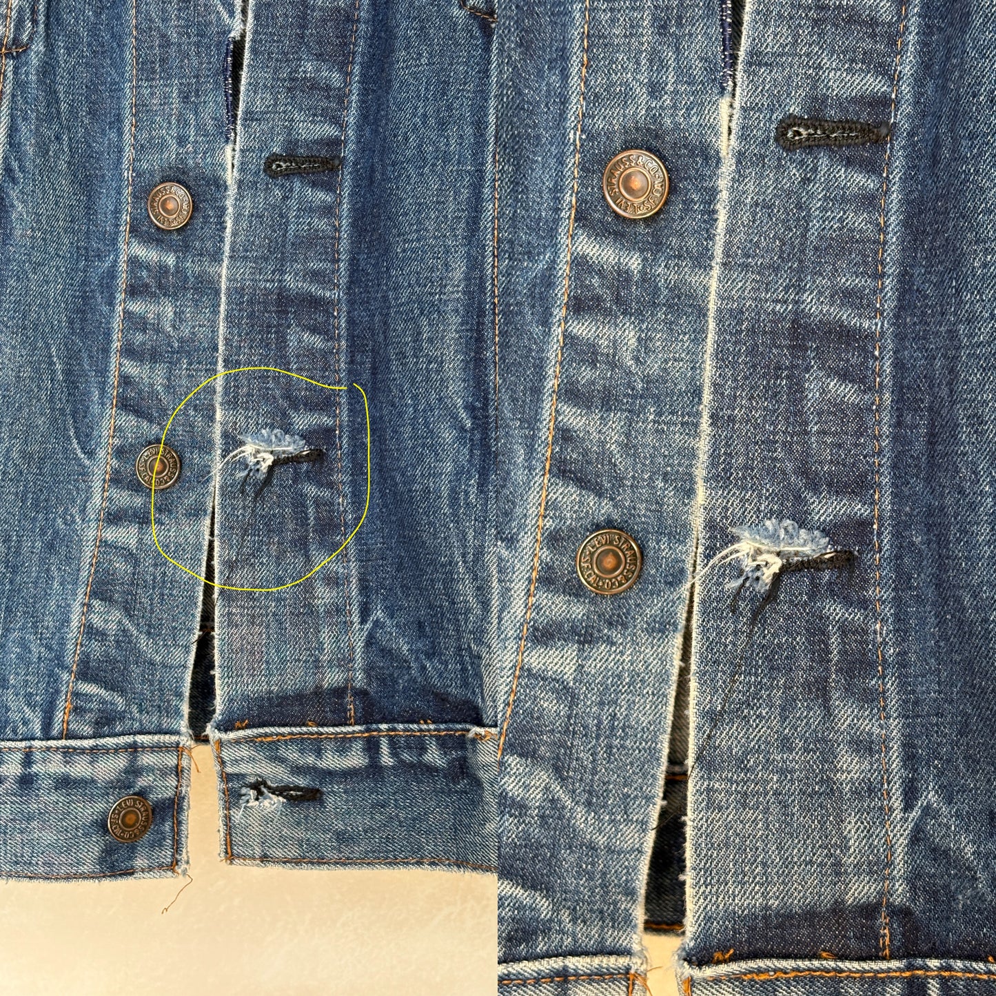 Size 40US / 50EU. Vintage Early 70s 2 pocket Levi’s Denim Jacket 70505 – Single Stitch, Made in USA - USA Vintage Bcn