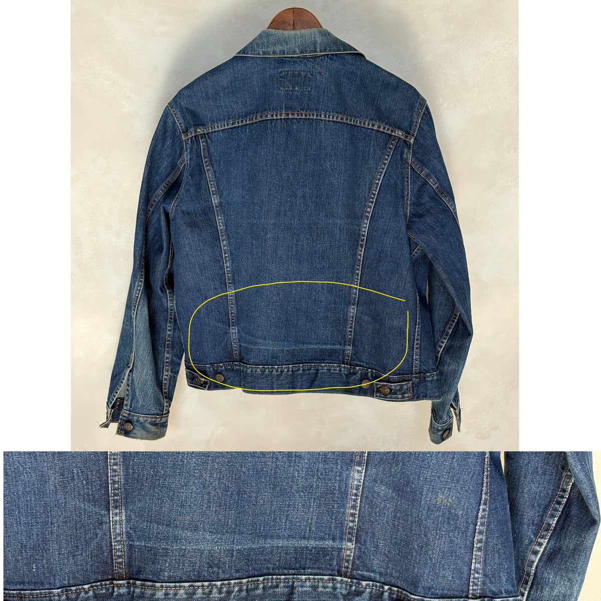 Size 44US / 54EU. Vintage Early 70s 2 pocket Levi’s Denim Jacket 70505 – Single Stitch, Made in USA-AJ357 Studio