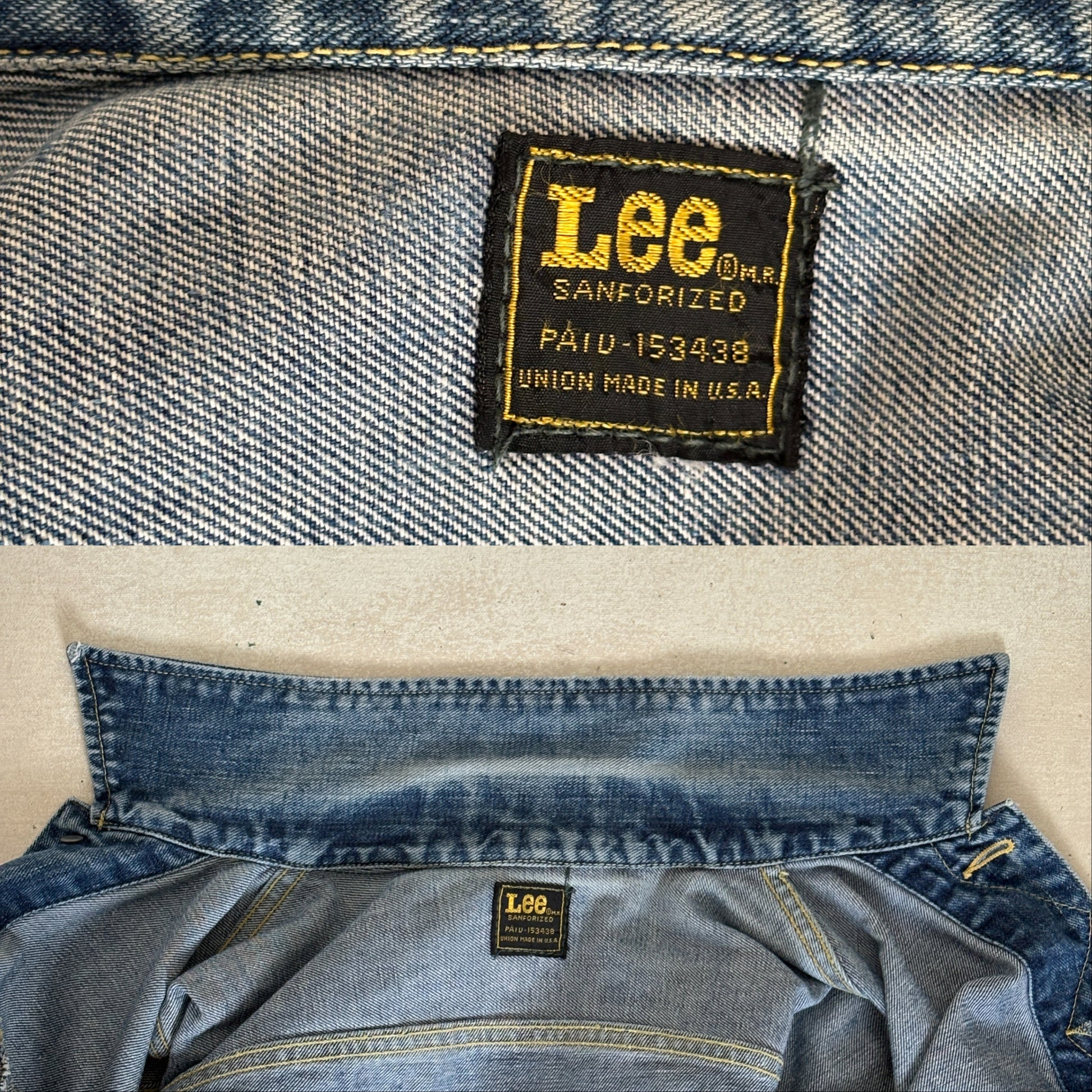 Size 36US / 46EU. Vintage 70s Lee Union Made Denim Shirt – 2 Pockets – Made in USA - USA Vintage Bcn