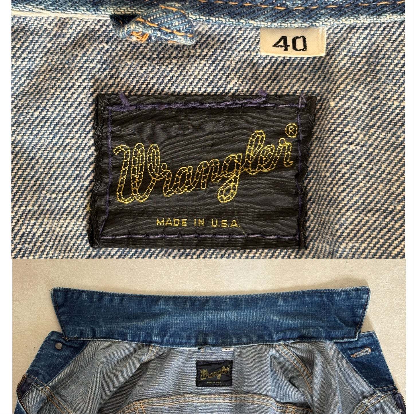 Size 40US . Authentic early 60s 24 MJZ Wrangler jacket – Made in the USA - USA Vintage Bcn