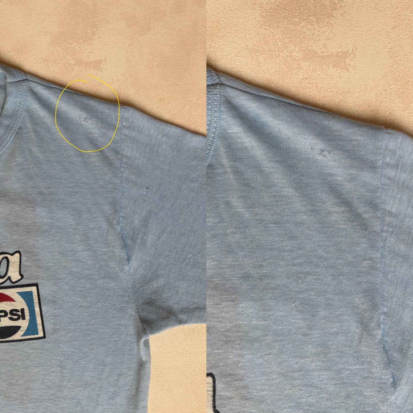 Small. 80s distressed vintage Pepsi-Cola t shirt - USA Vintage Bcn