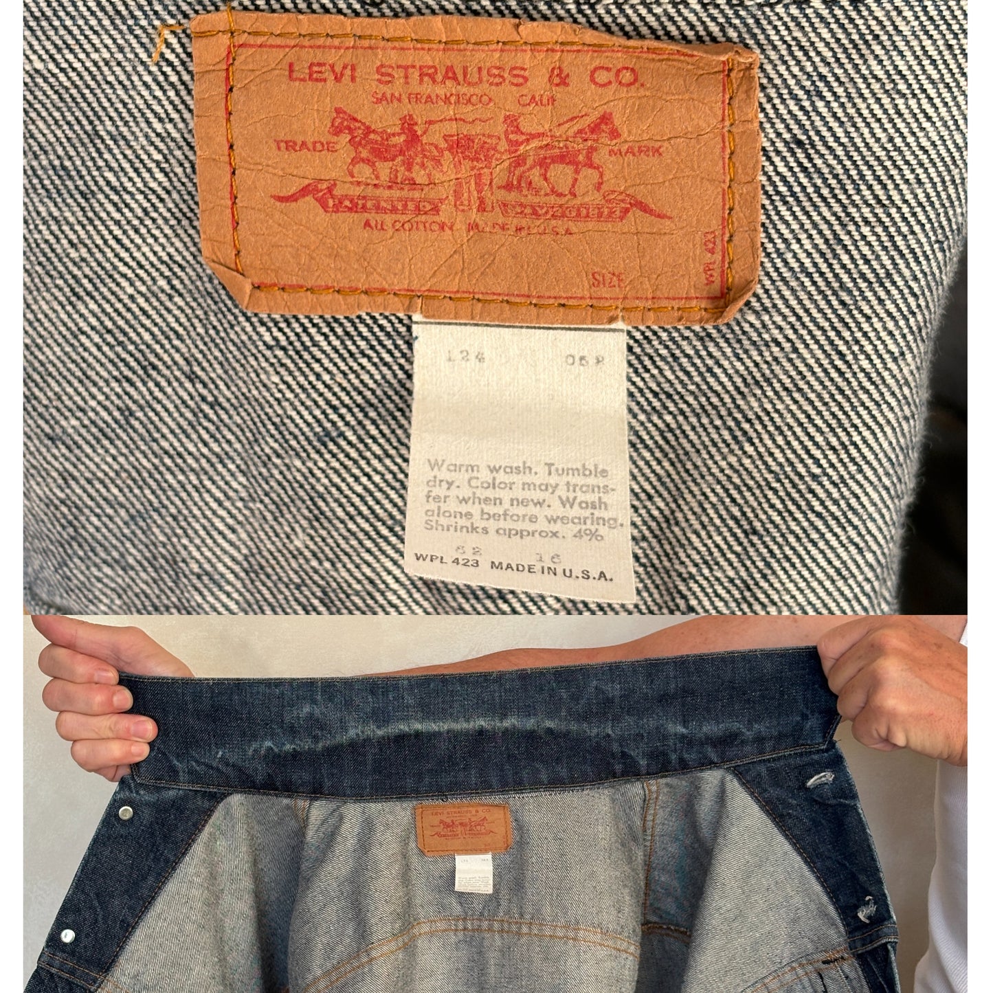 Size 46US / 56EU. Vintage Early 70s 2 pocket Levi’s Denim Jacket 70505 – Single Stitch, Made in USA - USA Vintage Bcn