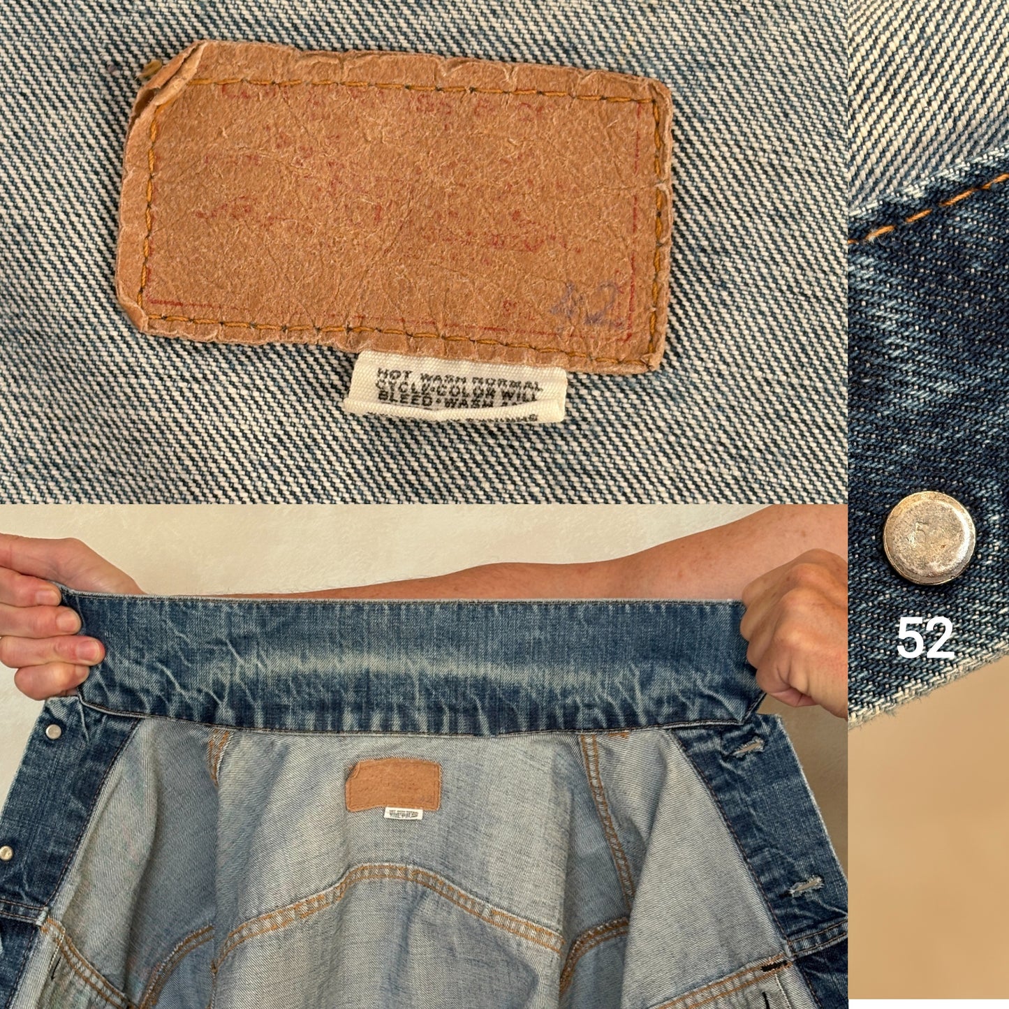 Size 42US / 52EU. Vintage Early 70s 2 pocket Levi’s Denim Jacket 70505 – Single Stitch, Made in USA-AJ357 Studio