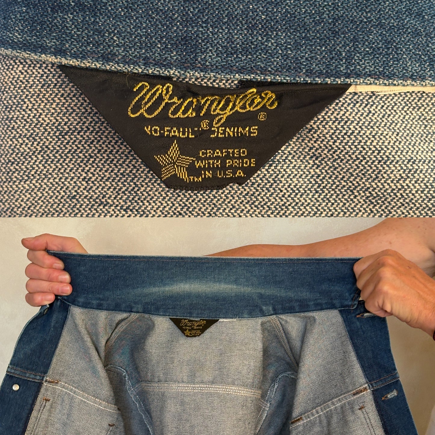 Size 38US / 48EU Authentic 80s Wrangler denim jacket -4 pockets- Made in the USA - USA Vintage Bcn