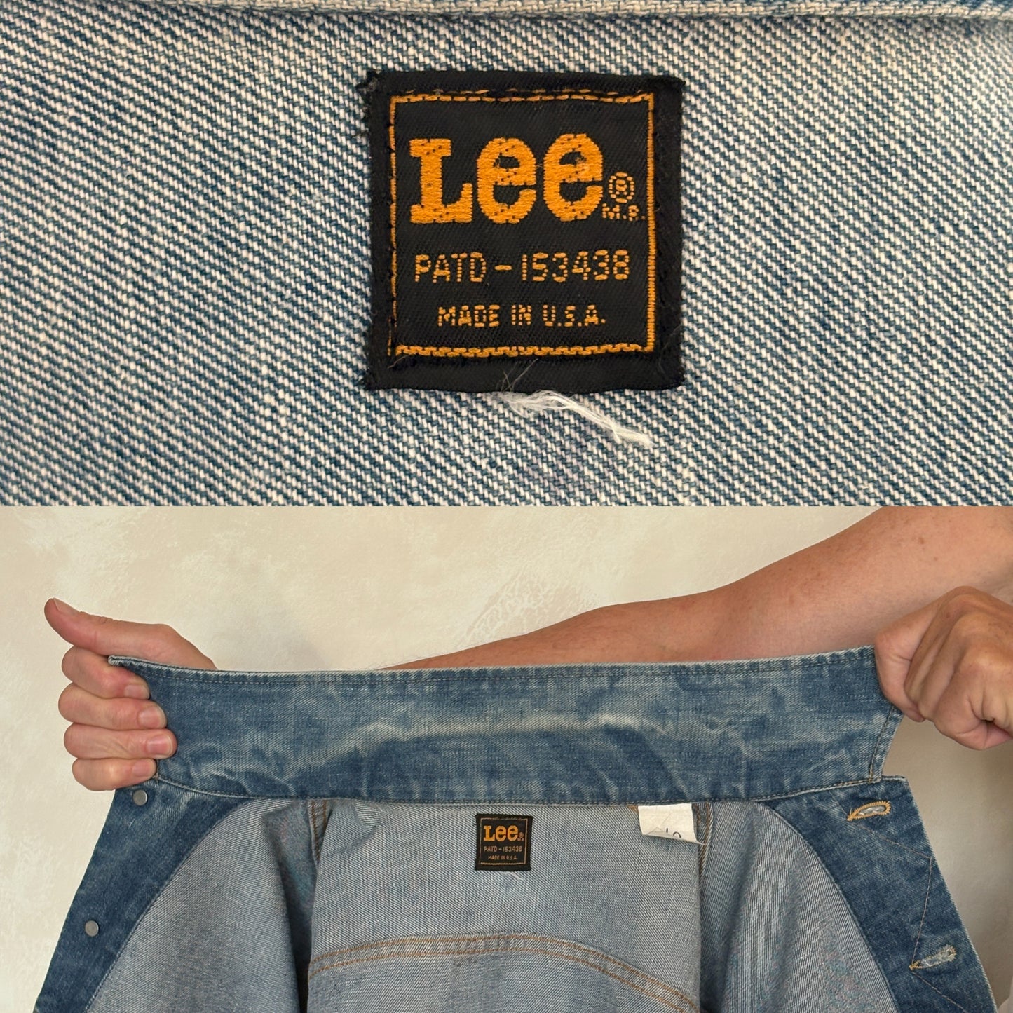 Size 40US / 50EU Vintage 80s Lee Union Made Denim Shirt – 2 Pockets – Made in USA - USA Vintage Bcn