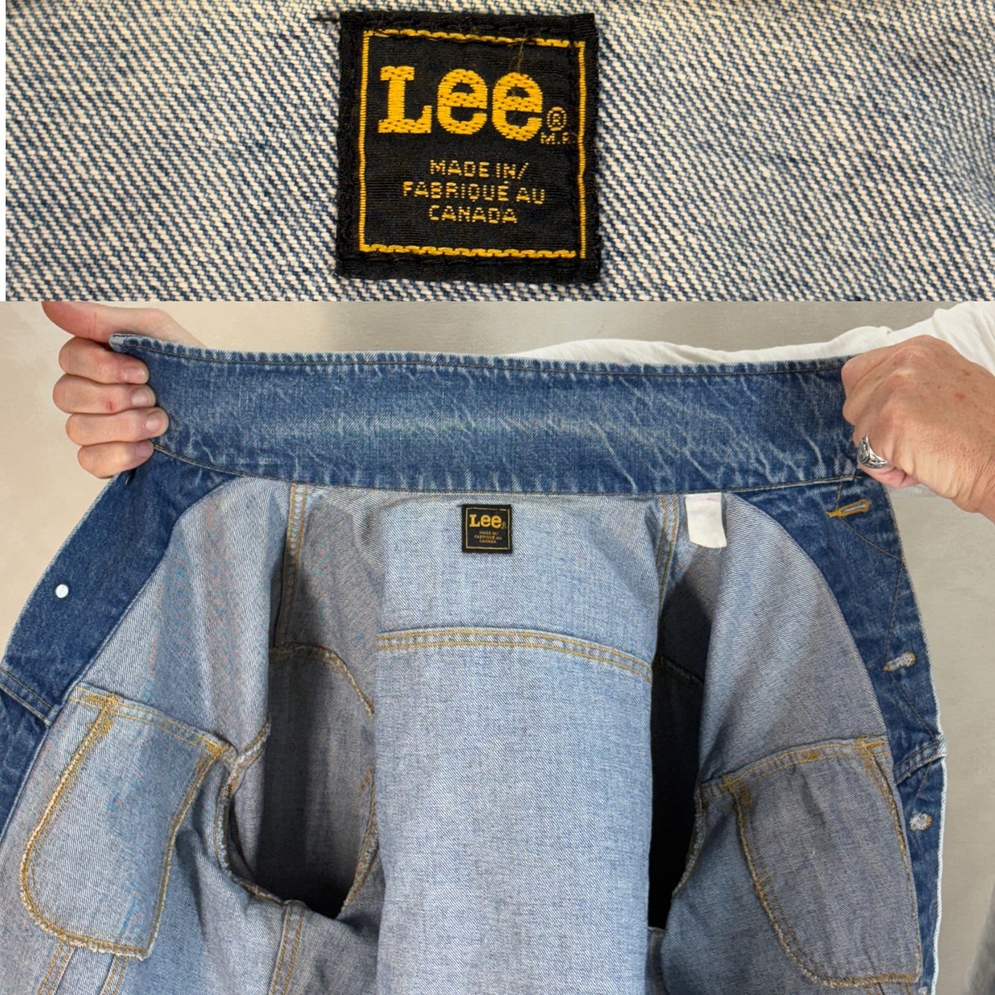 Size 42US / 52EU. Vintage 1970s Lee Denim Jacket – 2 Chest Pockets – Made in Canada - USA Vintage Bcn