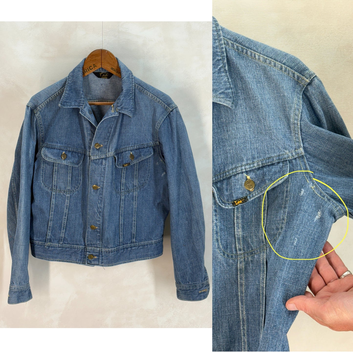 Size 40US / 50EU. Vintage 1980s Lee Denim Jacket – 2 Chest Pockets – Made in USA - USA Vintage Bcn