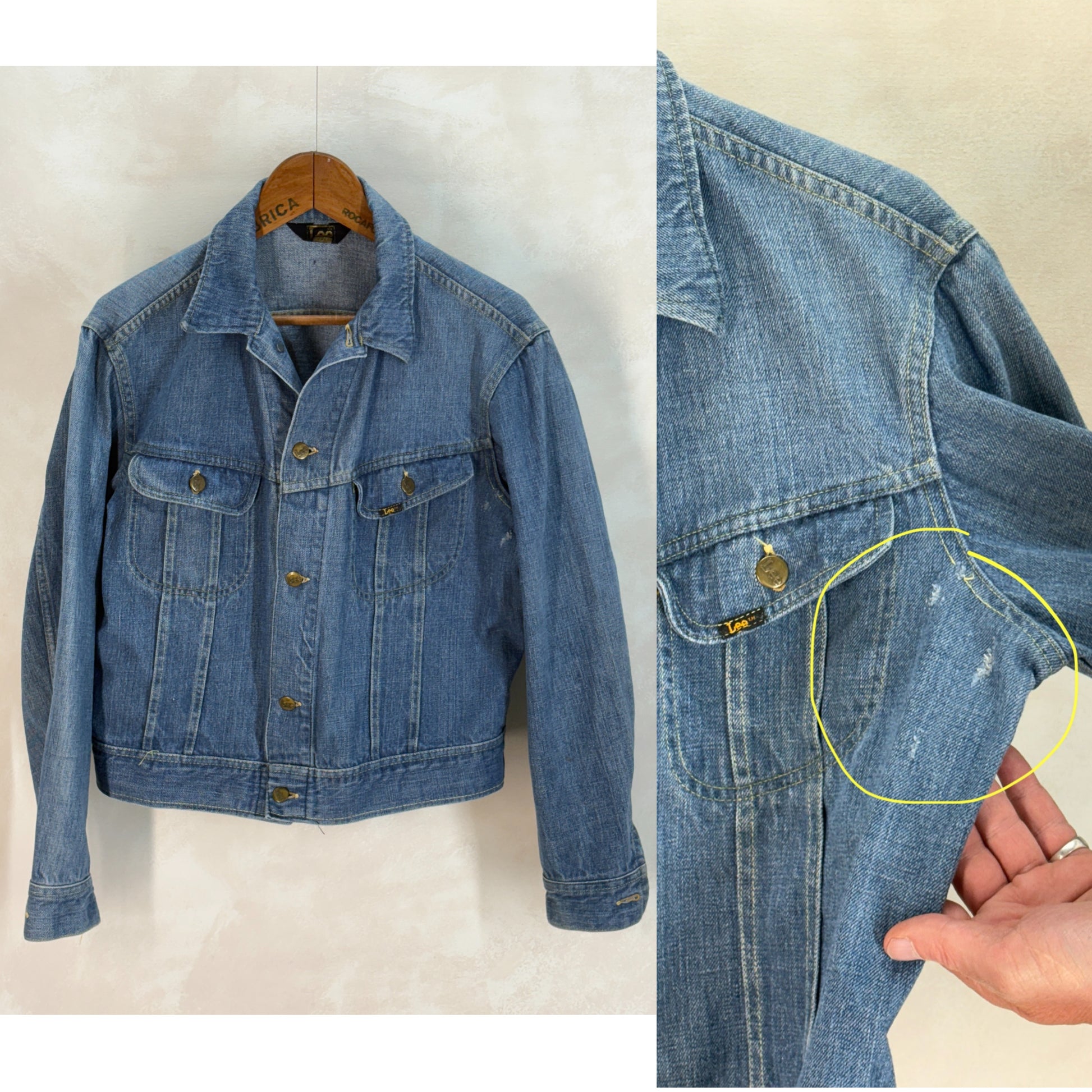 Size 40US / 50EU. Vintage 1980s Lee Denim Jacket – 2 Chest Pockets – Made in USA - USA Vintage Bcn