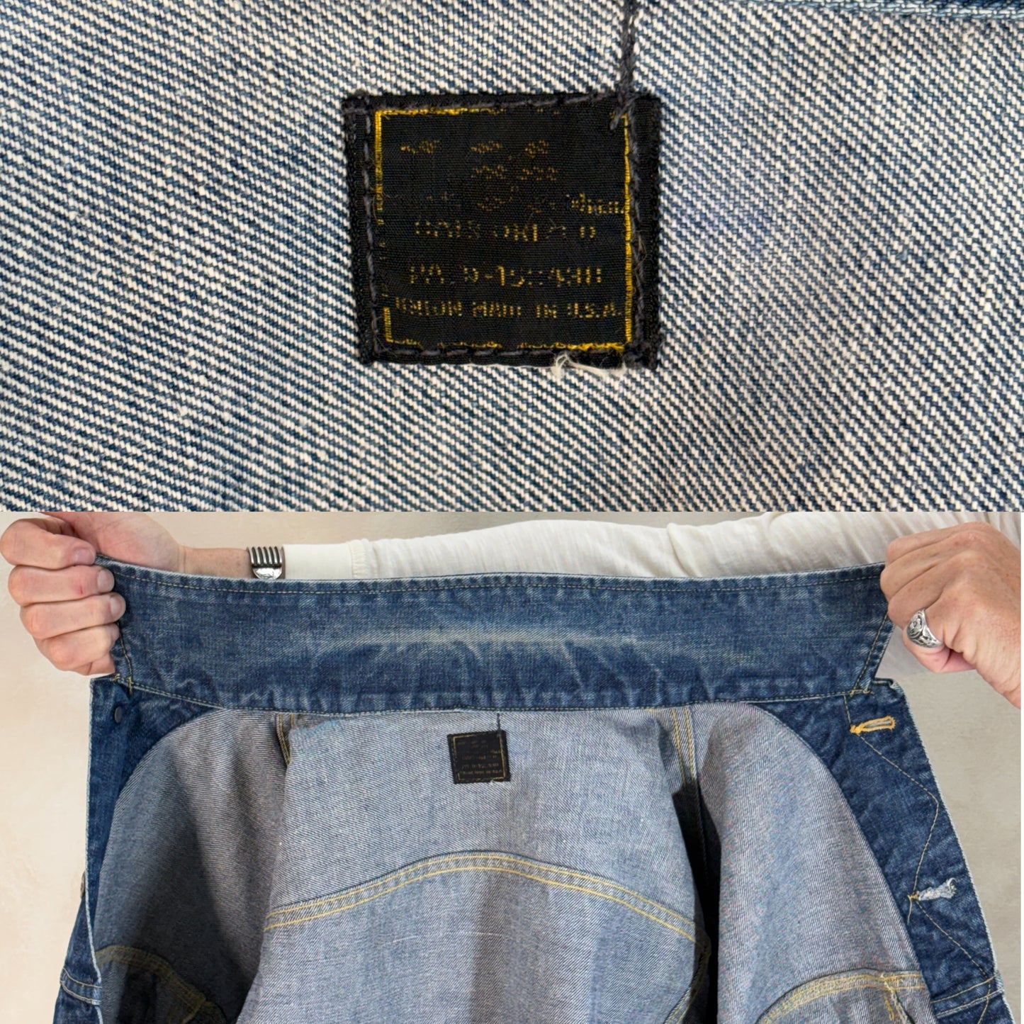 Size 42US / 52EU. Authentic 1970s Lee Union made Denim Jacket – Made in USA – Two Chest Pockets-AJ357 Studio
