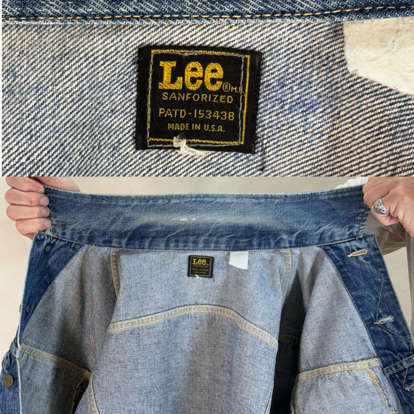 Size 40US / 50EU. Vintage 1970s Lee Denim Jacket – 2 Chest Pockets – Made in USA - USA Vintage Bcn