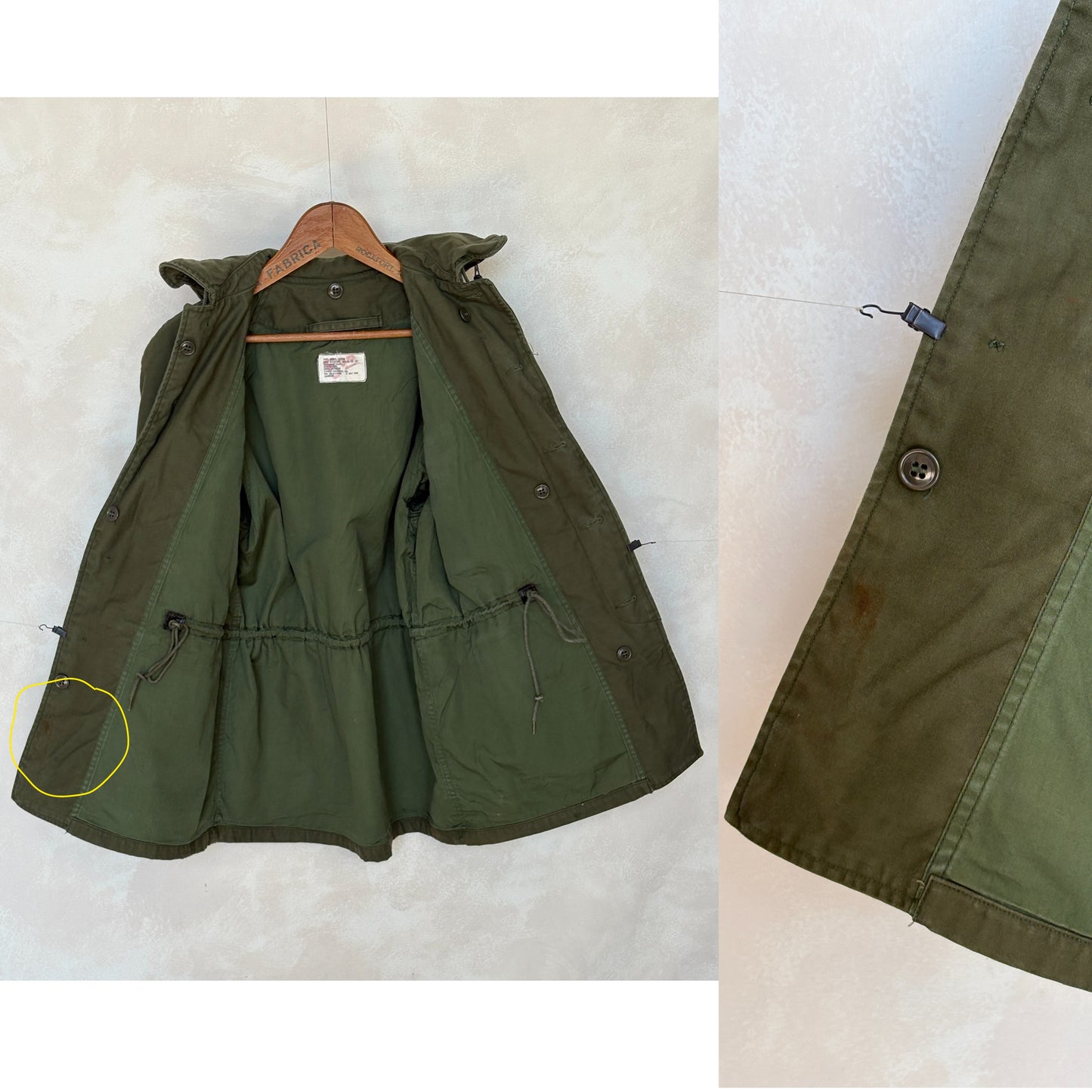 Small Reg. Authentic 1967 OG-107 field jacket Military - USA Vintage Bcn