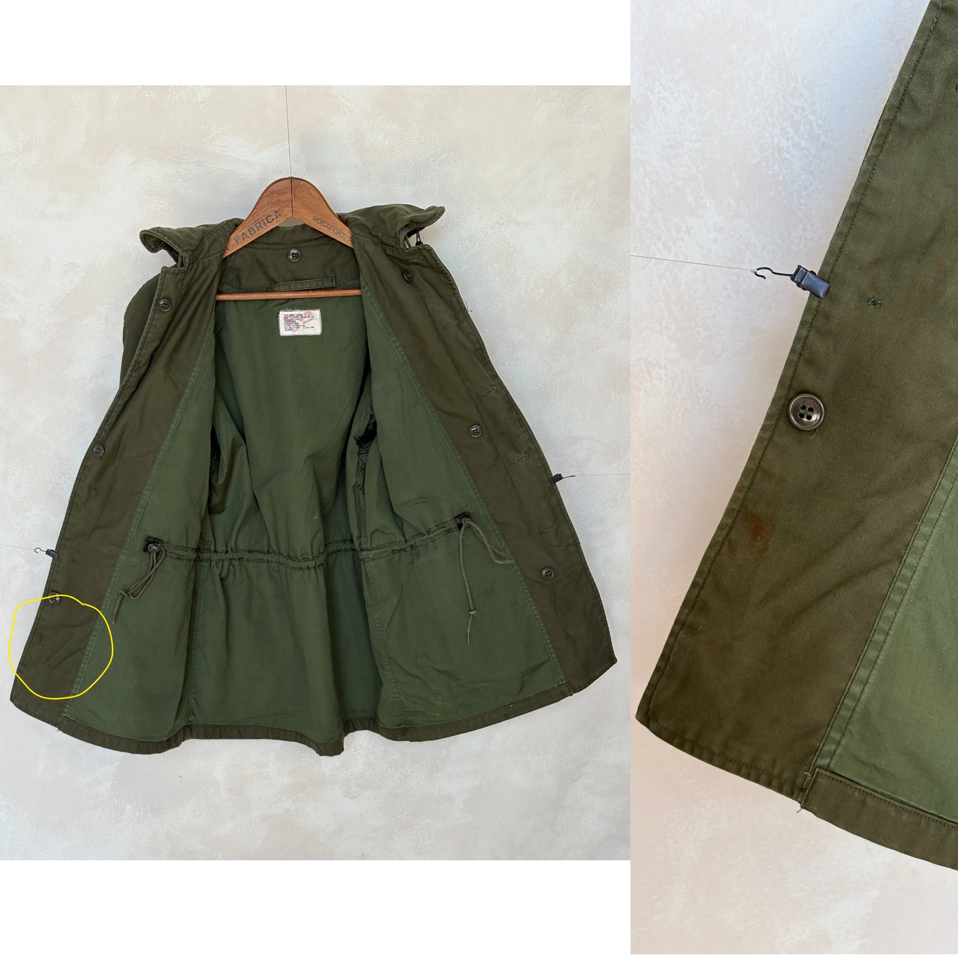 Small Reg. Authentic 1967 OG-107 field jacket Military - USA Vintage Bcn