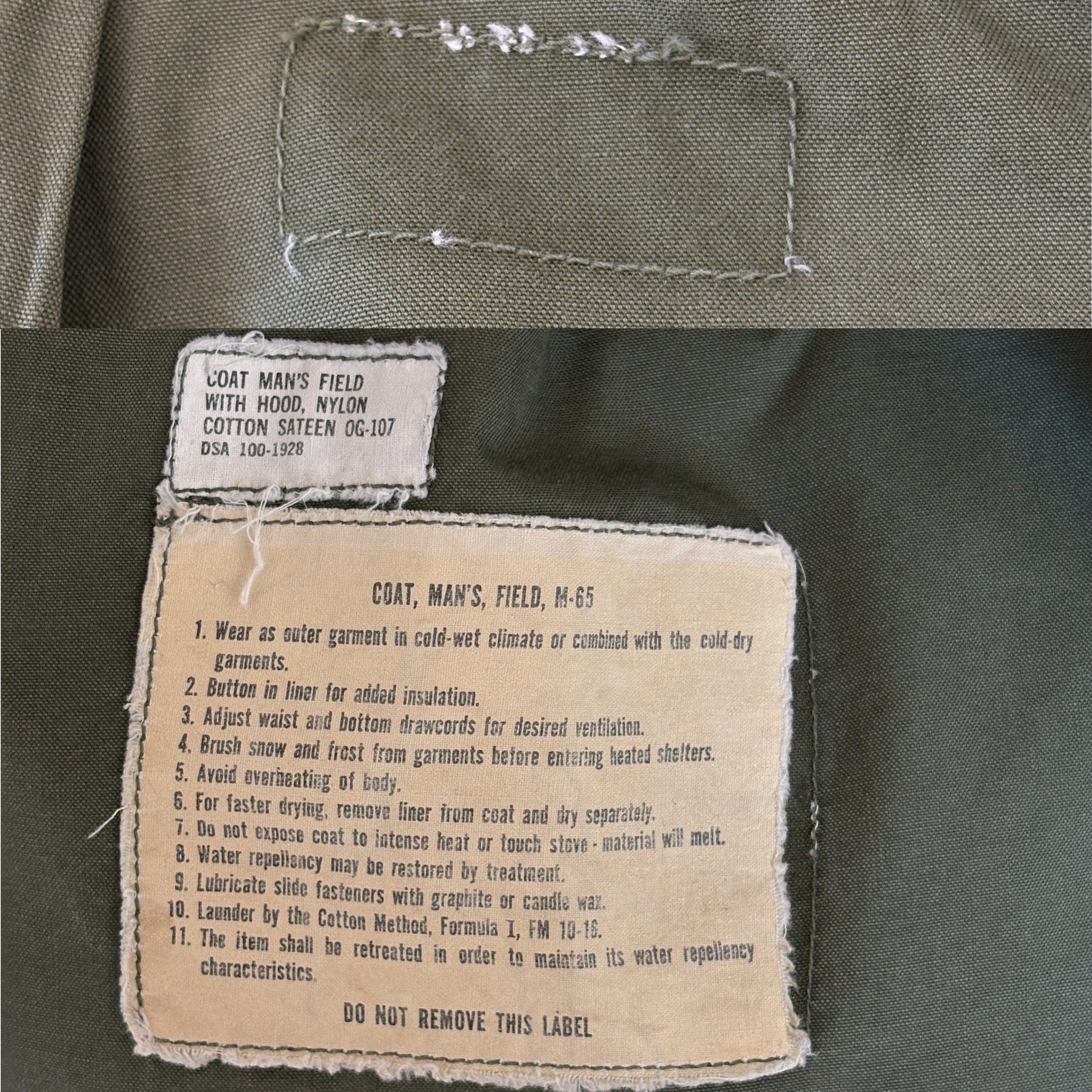 Small Reg. Rare Authentic 1965 first model US M-65 field jacket Military - USA Vintage Bcn